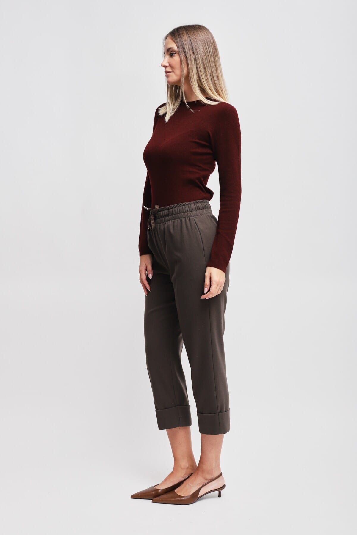 Pantaloni Con Coulisse E Risvolto Maryley