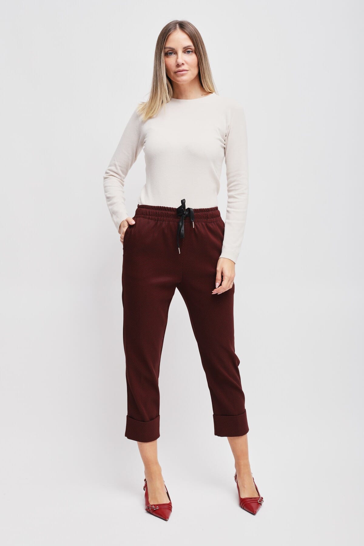 Pantaloni A Fantasia Con Coulisse E Risvolto Maryley