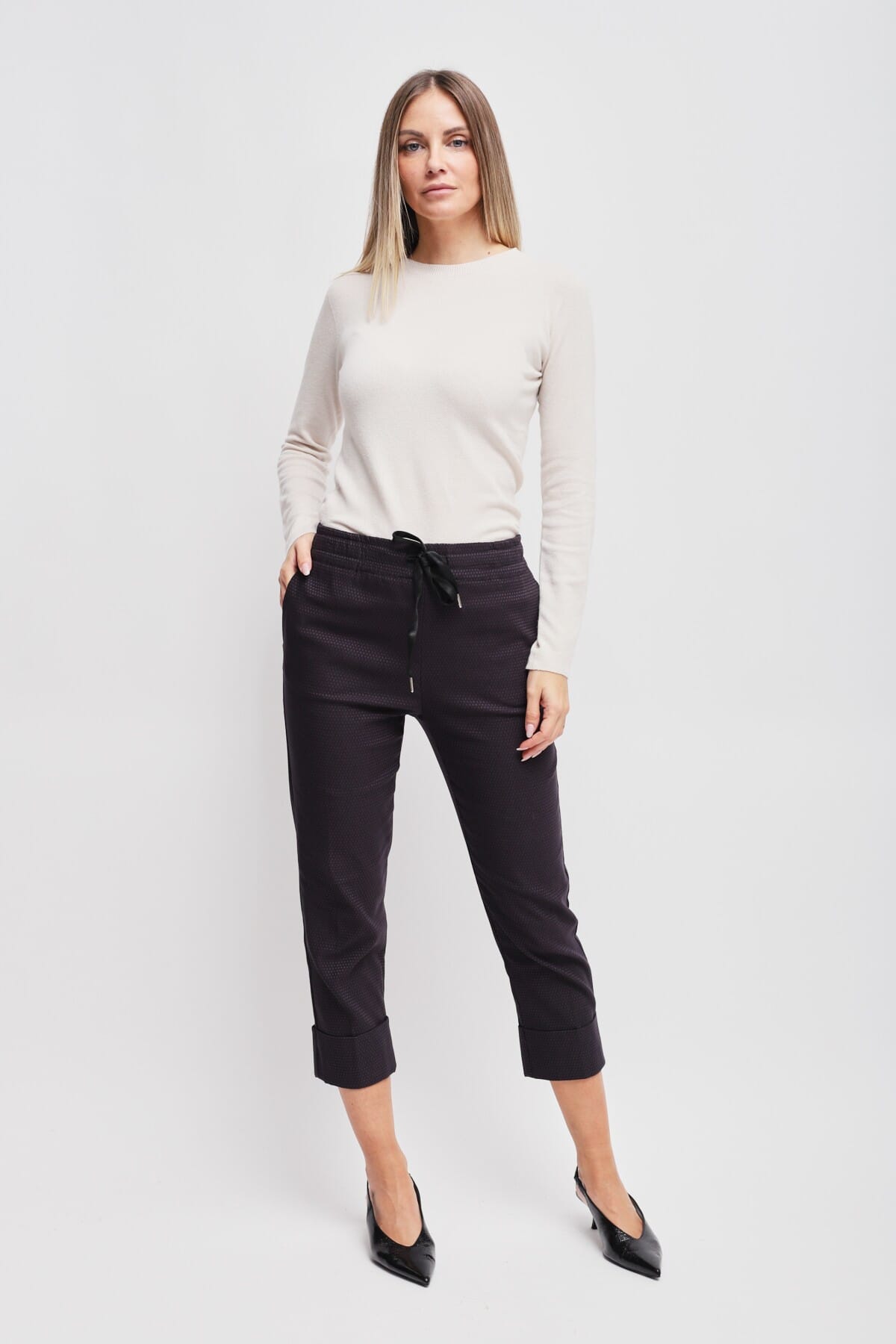 Pantaloni A Fantasia Con Coulisse E Risvolto Maryley