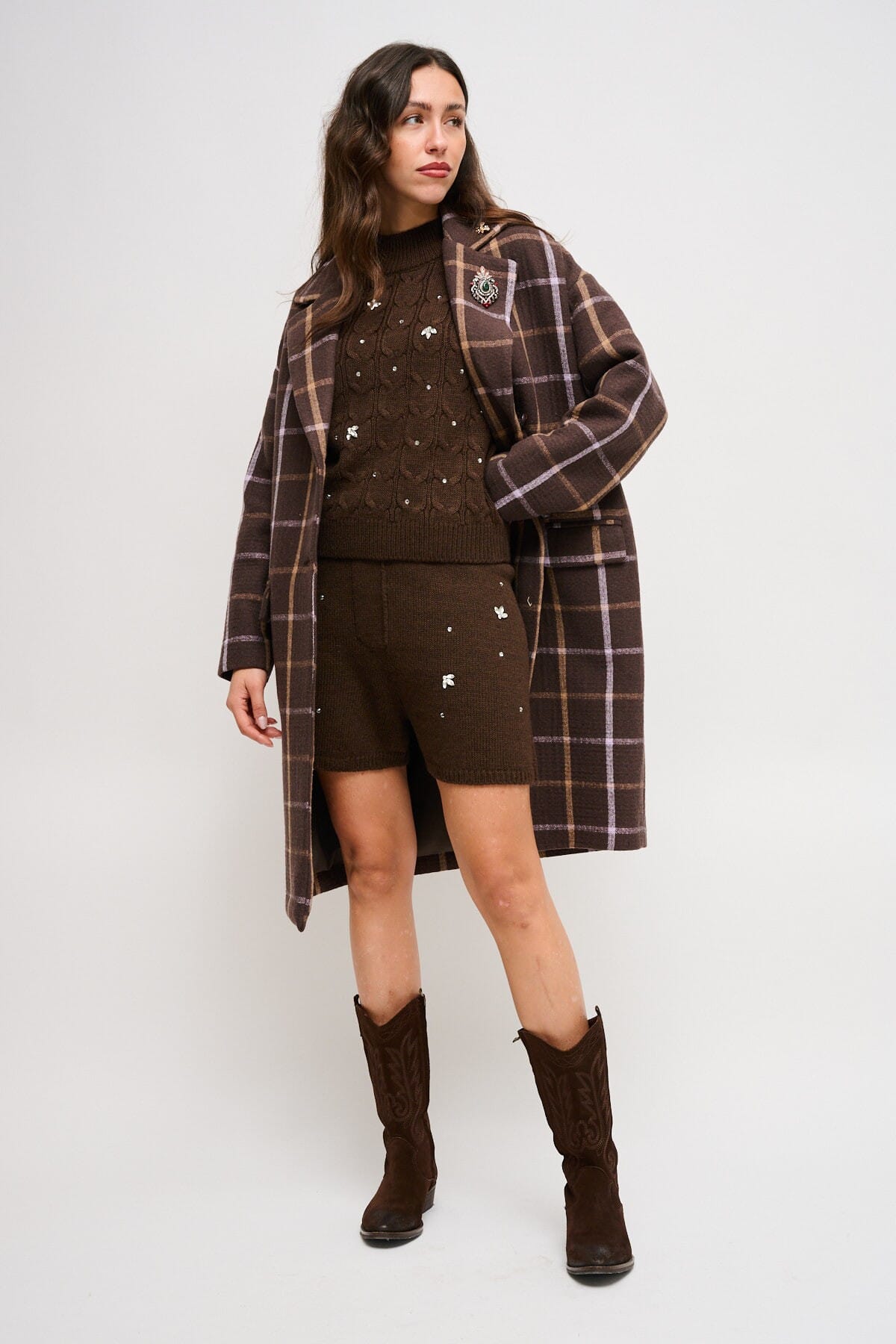 Shorts In Maglia Con Strass Maryley