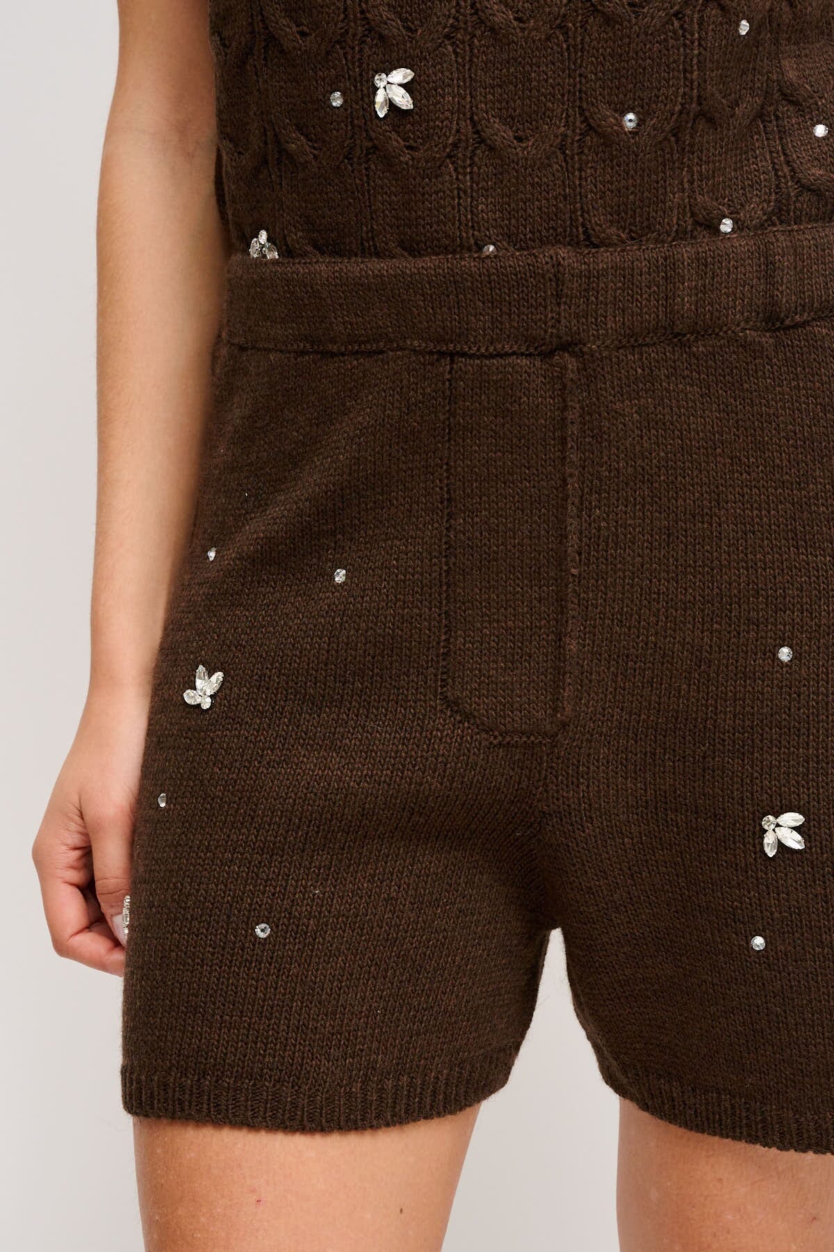 Shorts In Maglia Con Strass Maryley
