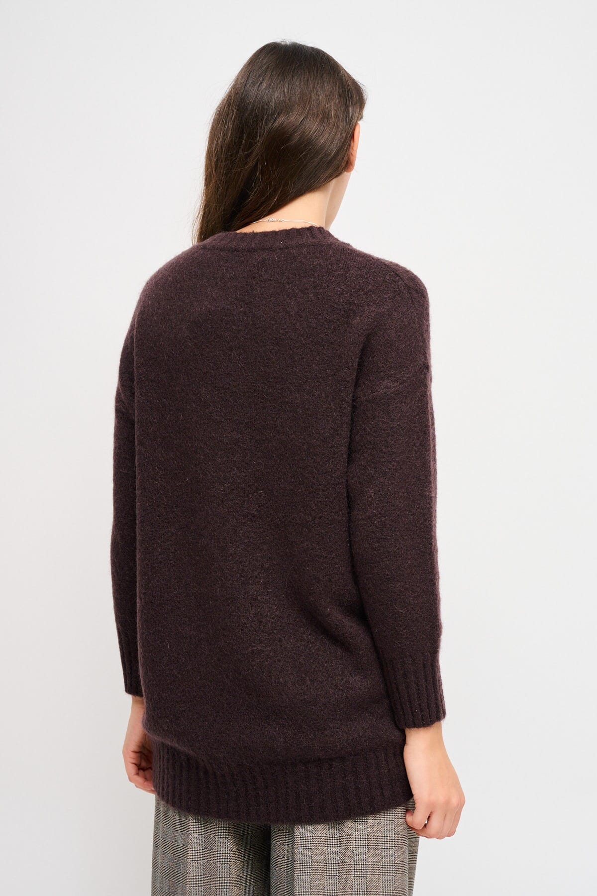 Maryley Crew Neck Sweater With Asymmetrical Hem