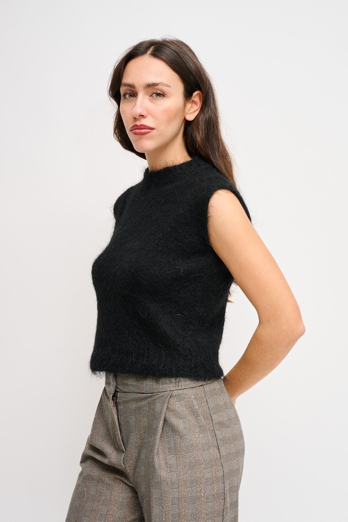 Maglia Nuvola Smanicata In Mohair Maryley