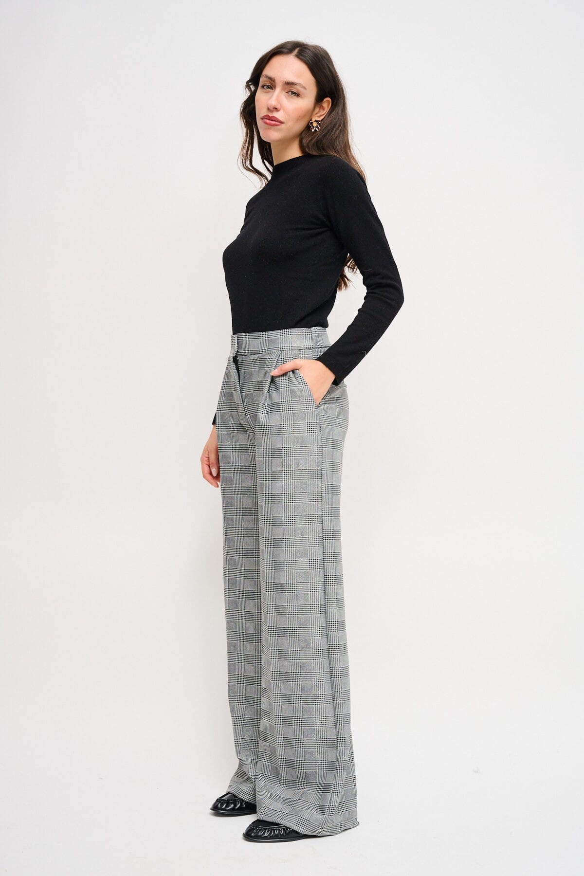 Pantaloni Check A Palazzo Maryley