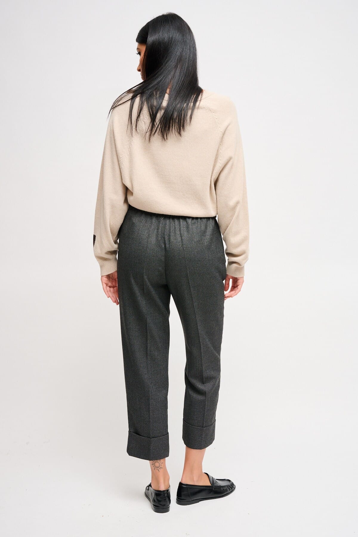 Maryley - Pantalon à cordon de serrage avec revers