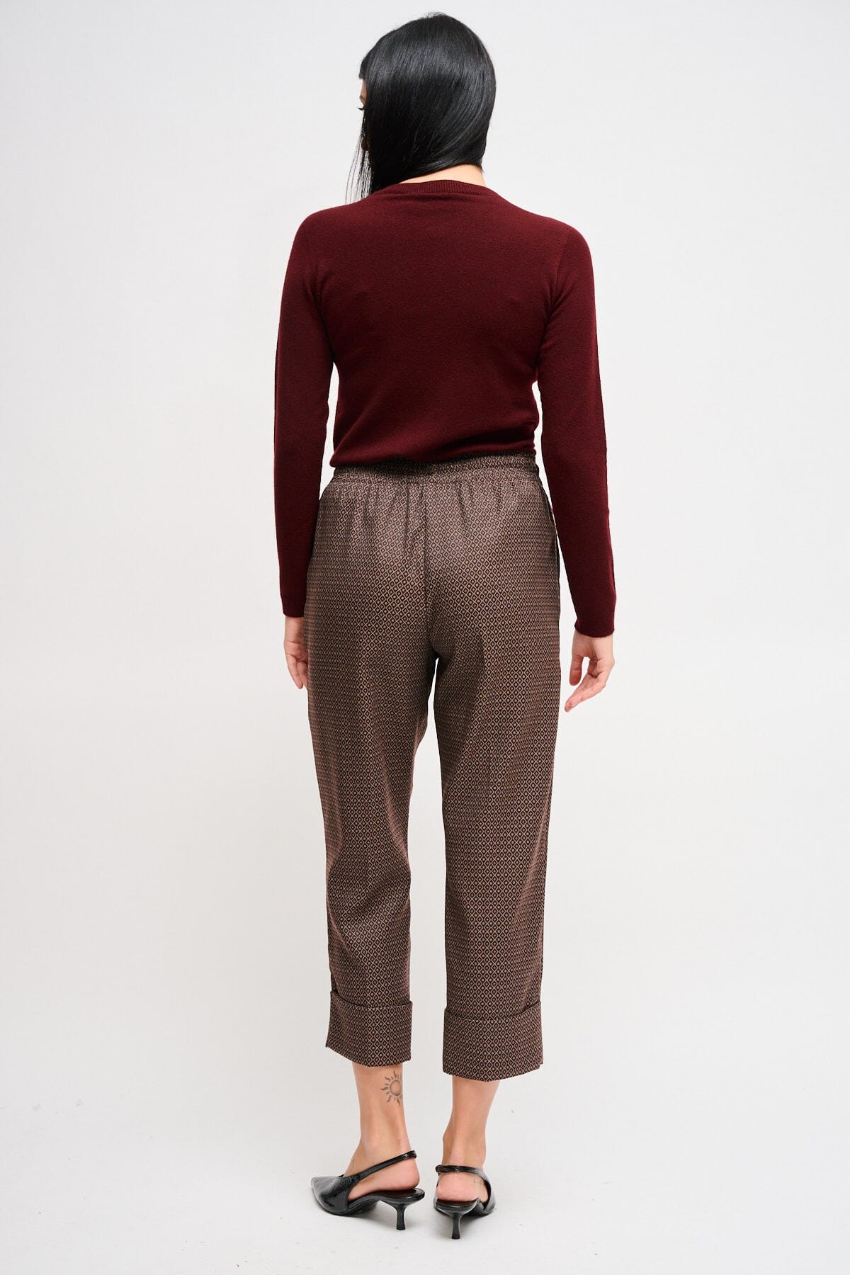 Maryley - Pantalon à cordon de serrage avec revers