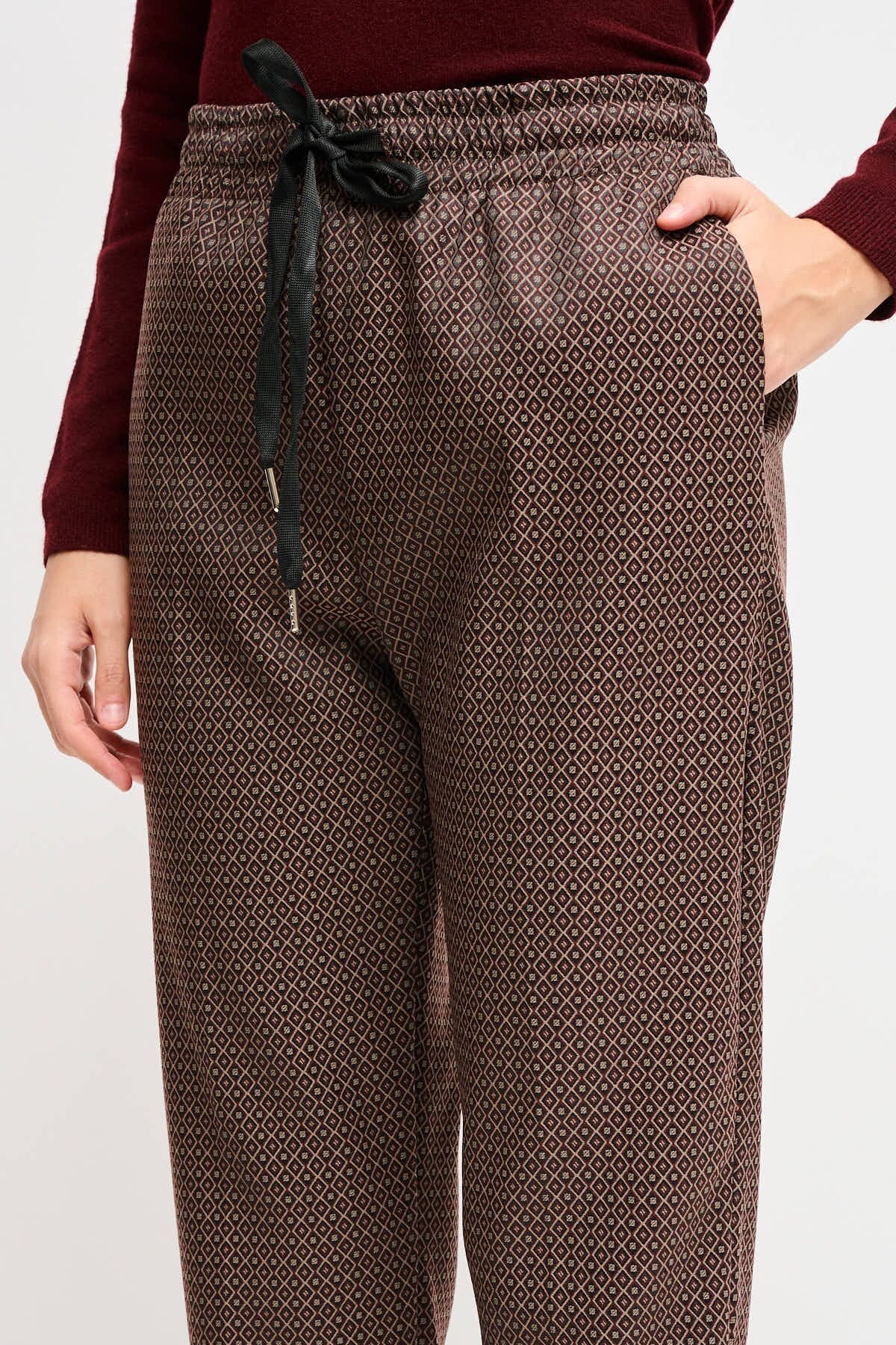 Maryley - Pantalon à cordon de serrage avec revers