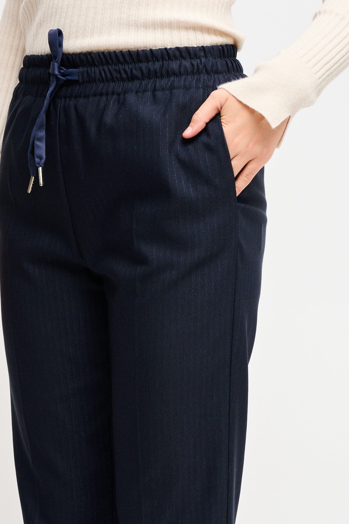 Maryley - Pantalon à cordon de serrage avec revers