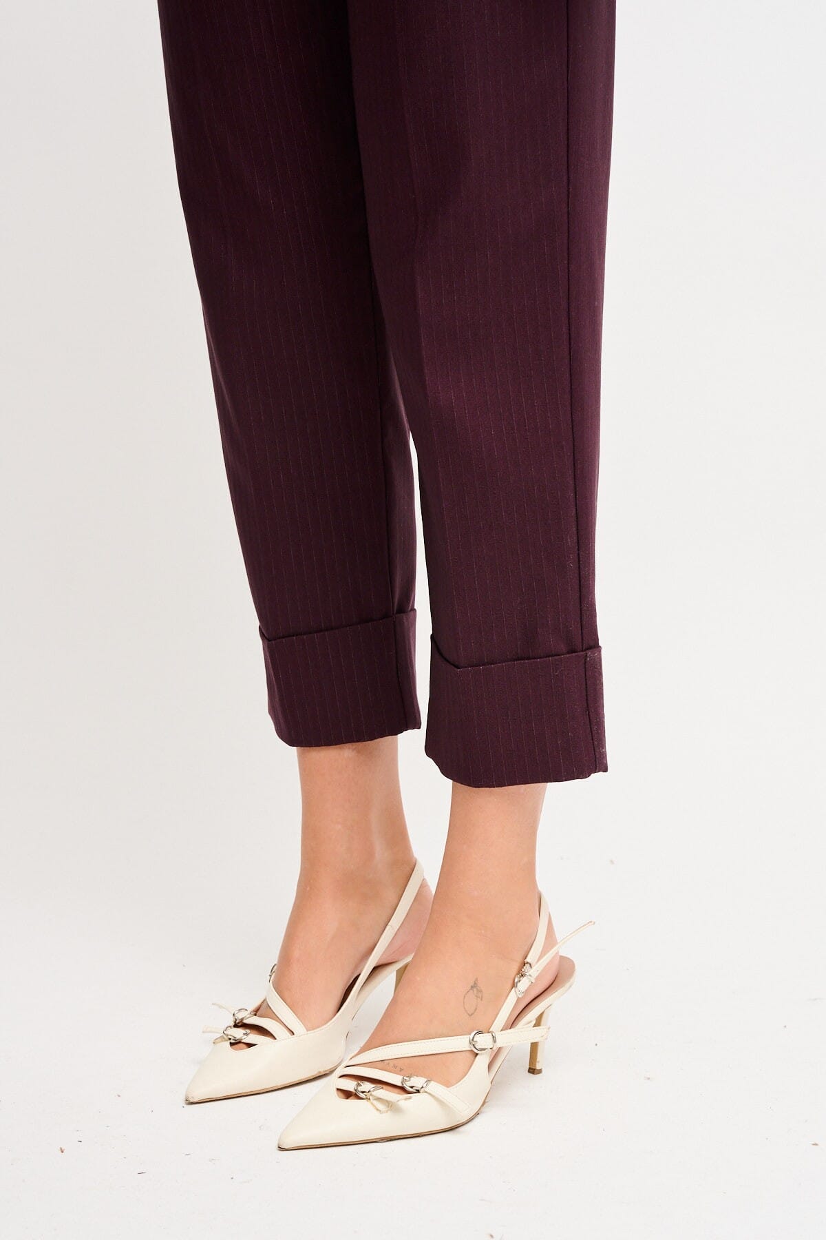 Maryley - Pantalon à cordon de serrage avec revers