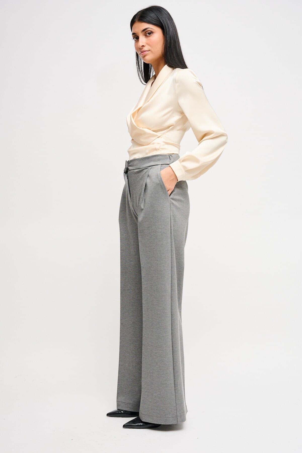 Pantaloni A Palazzo In Punto Milano Maryley