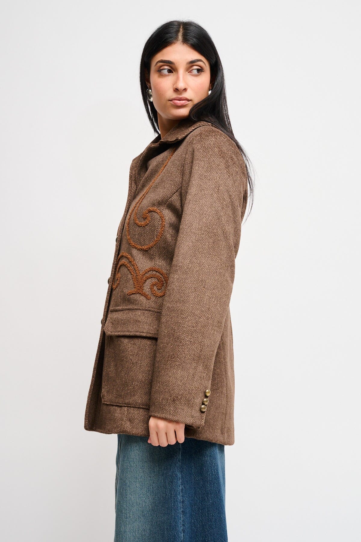 Tweed Jacket With Contrast Embroidery Maryley