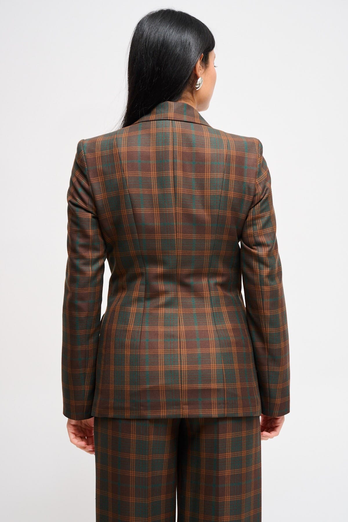 Maryley - Veste à carreaux à double boutonnage