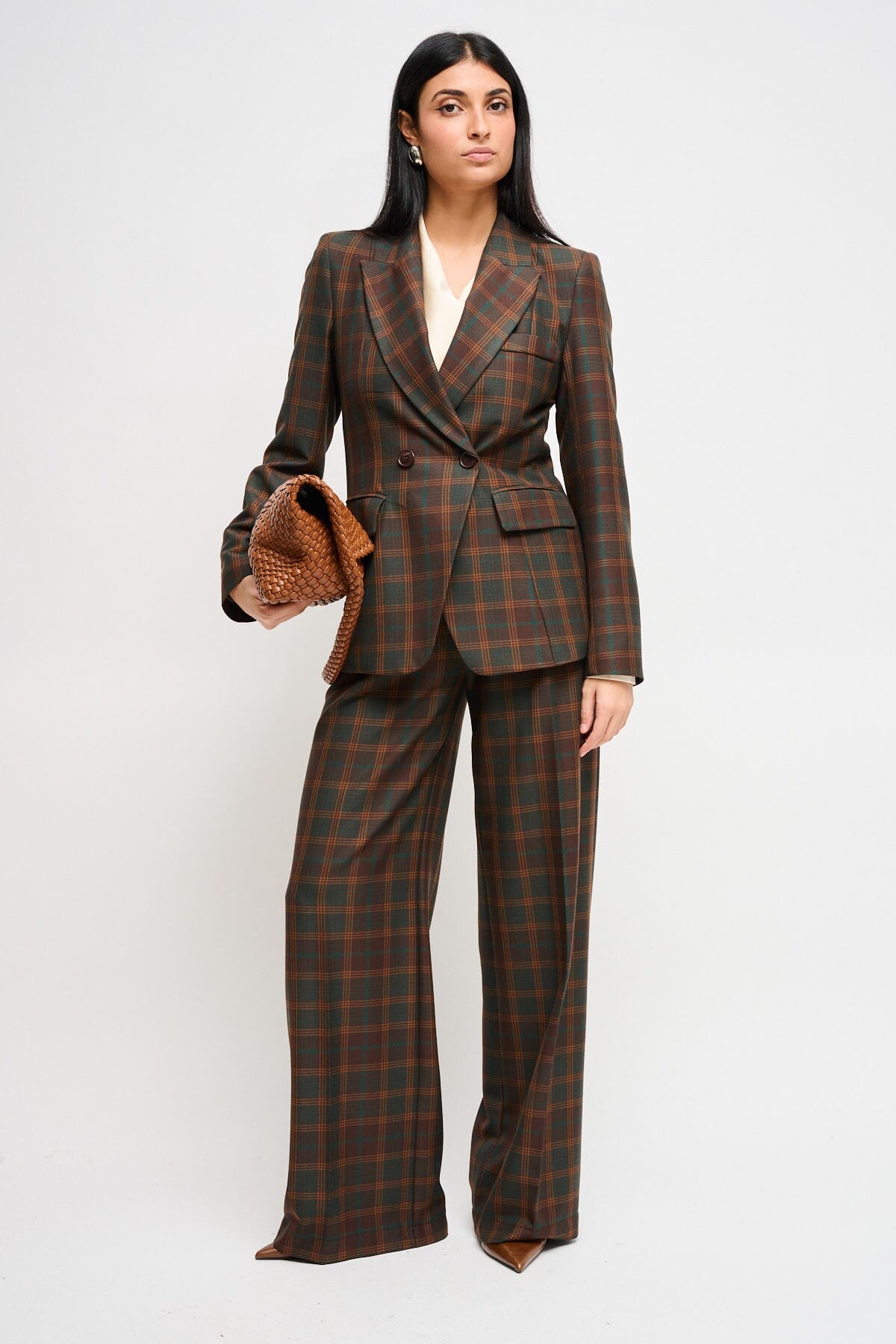 Maryley - Veste à carreaux à double boutonnage