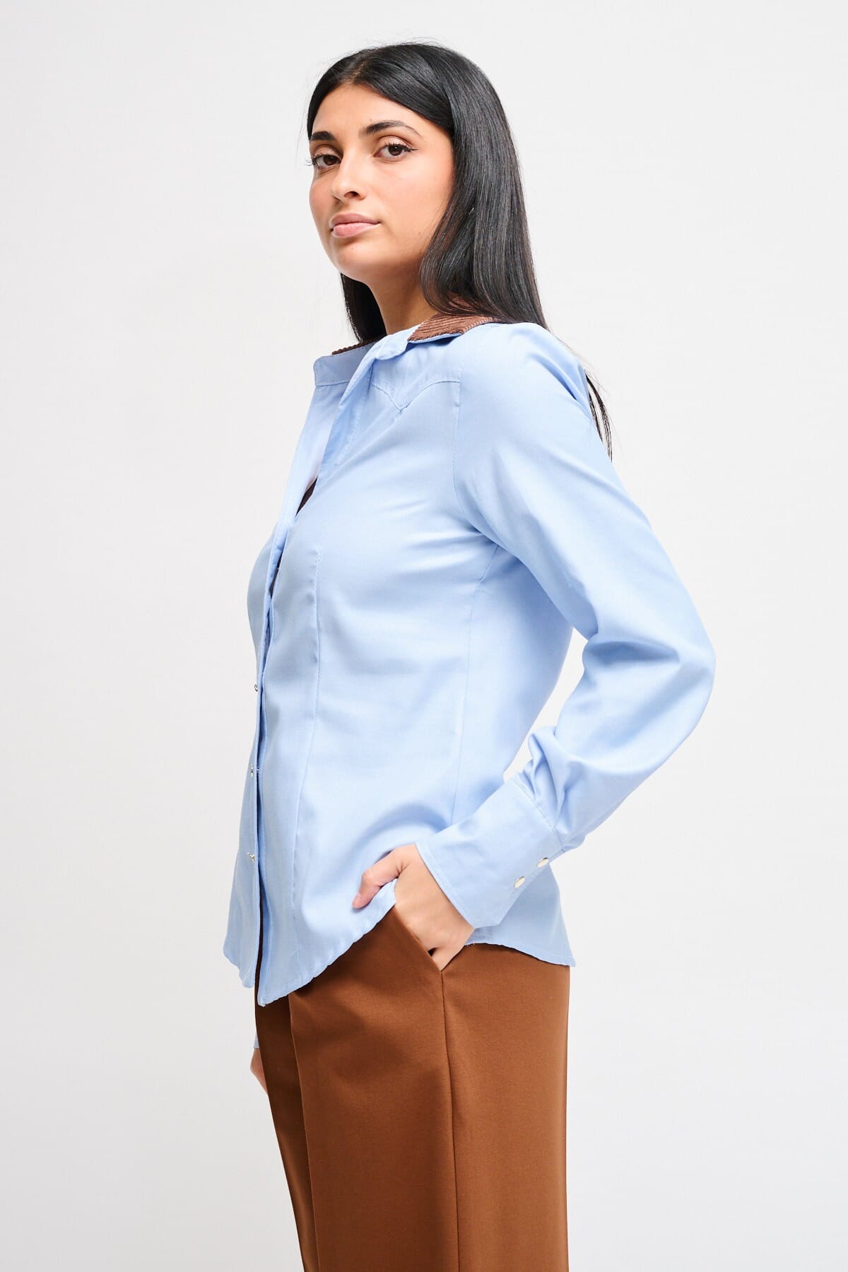 Camicia Con Colletto A Contrasto Maryley