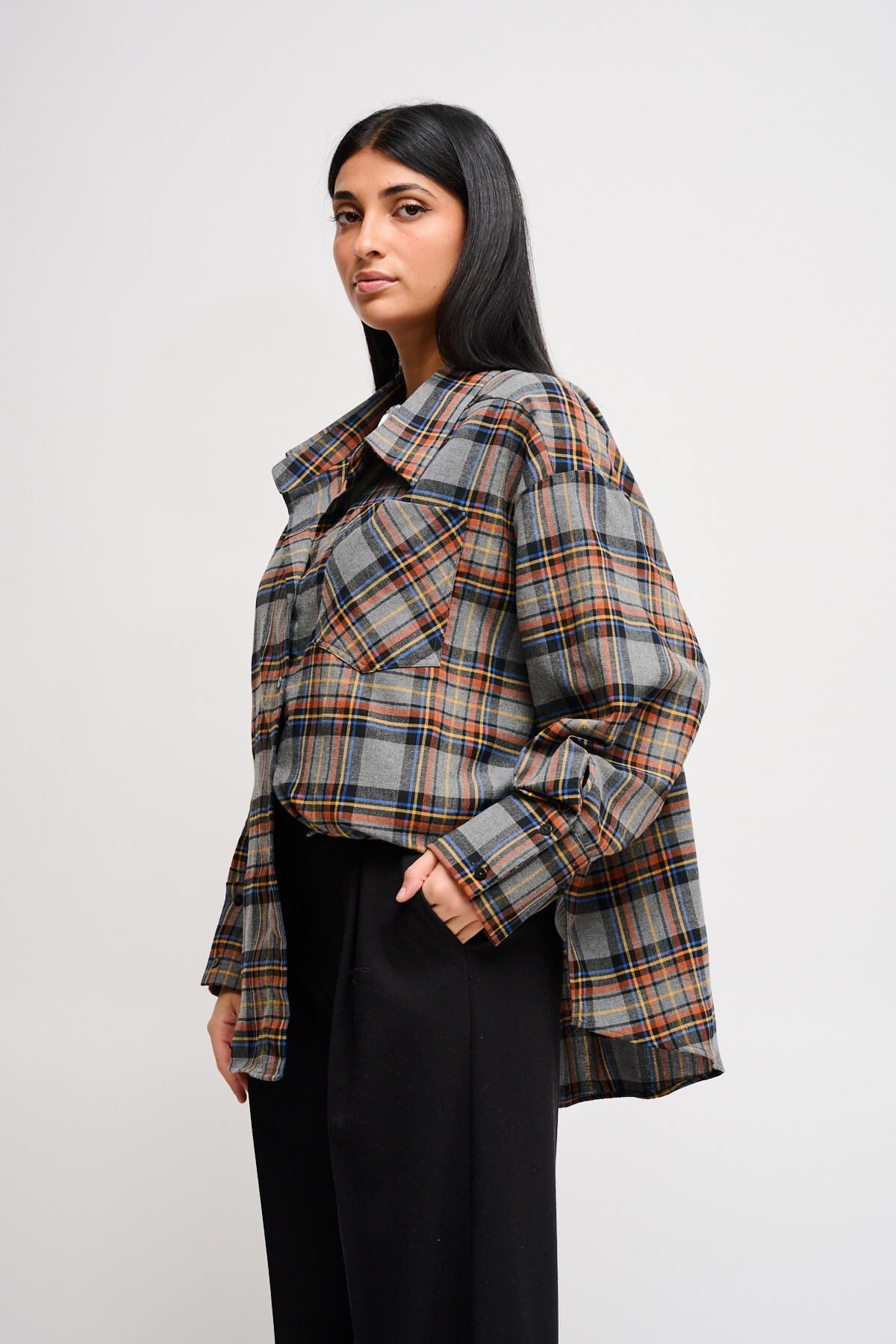 Camicia Check Over Con Laccio Maryley