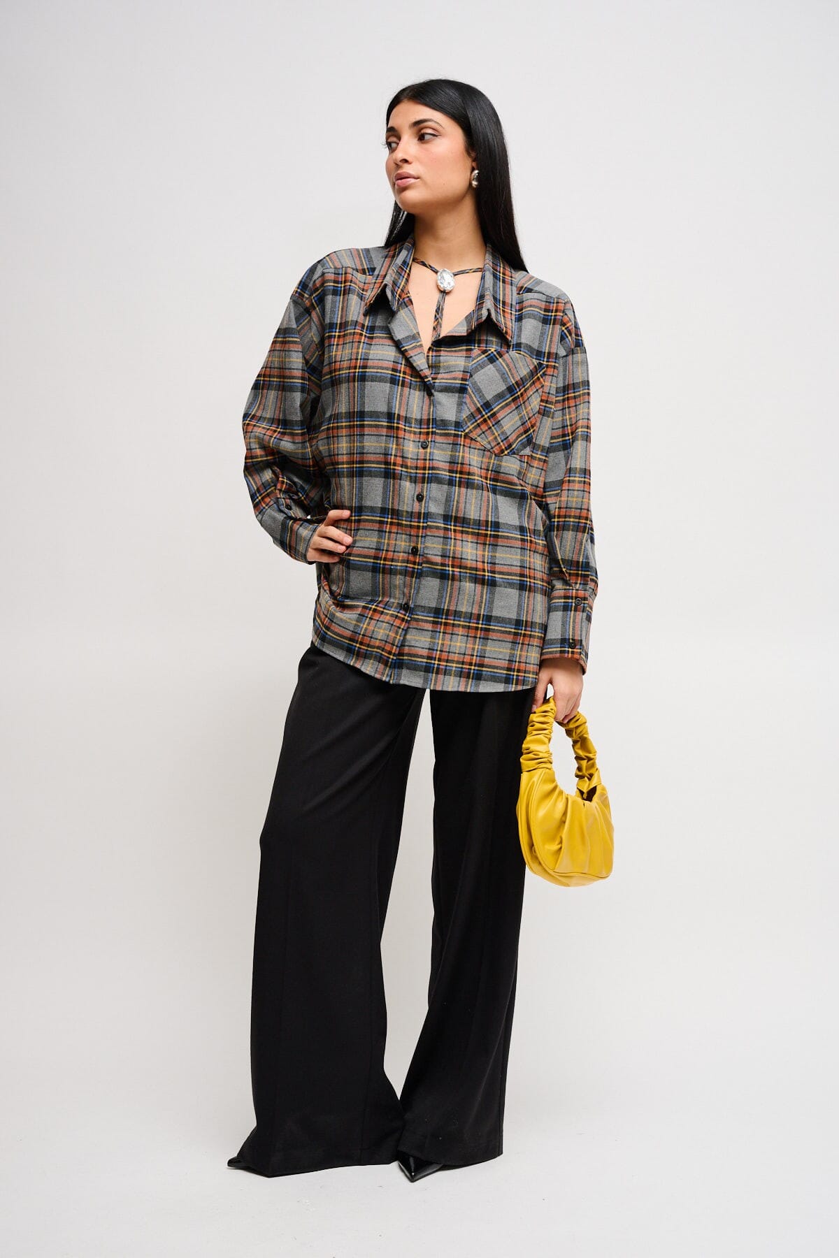 Camicia Check Over Con Laccio Maryley