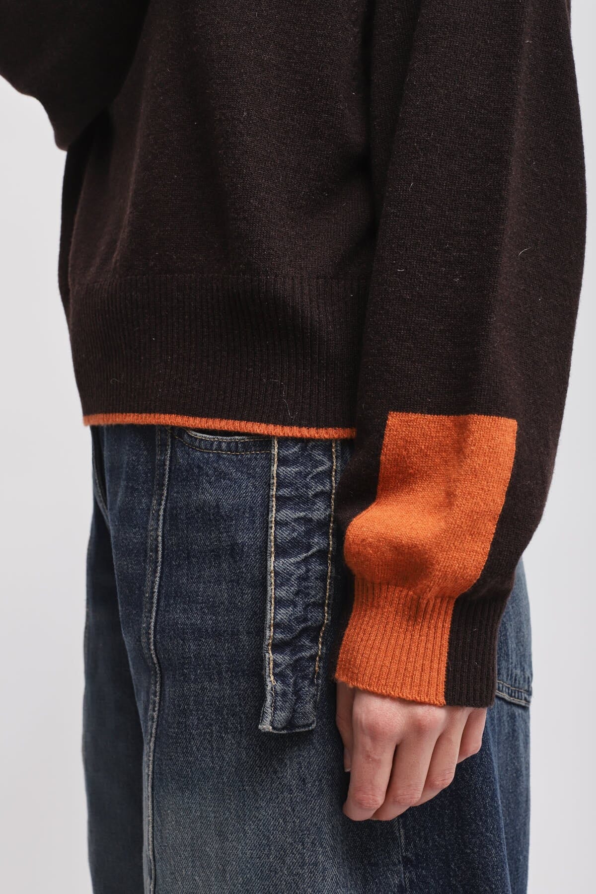 Pull à col ras du cou avec bordures contrastées Maryley