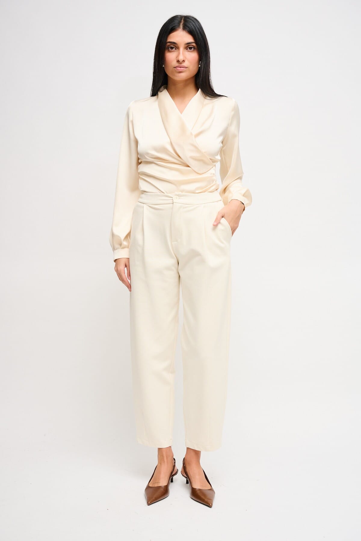 Pantaloni Barrel In Punto Milano Maryley