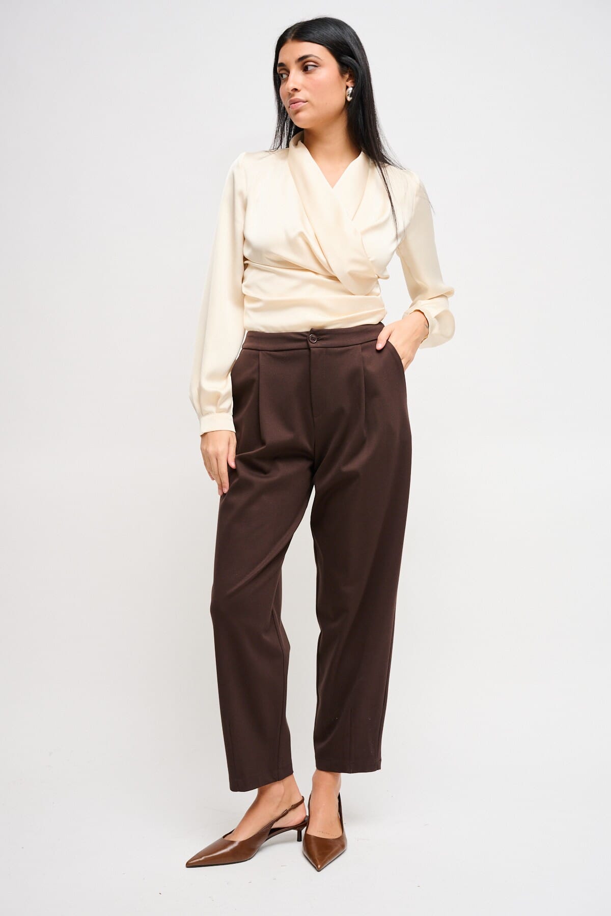 Pantaloni Barrel In Punto Milano Maryley