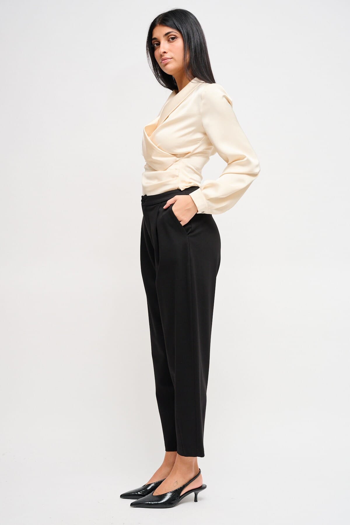 Pantaloni Barrel In Punto Milano Maryley