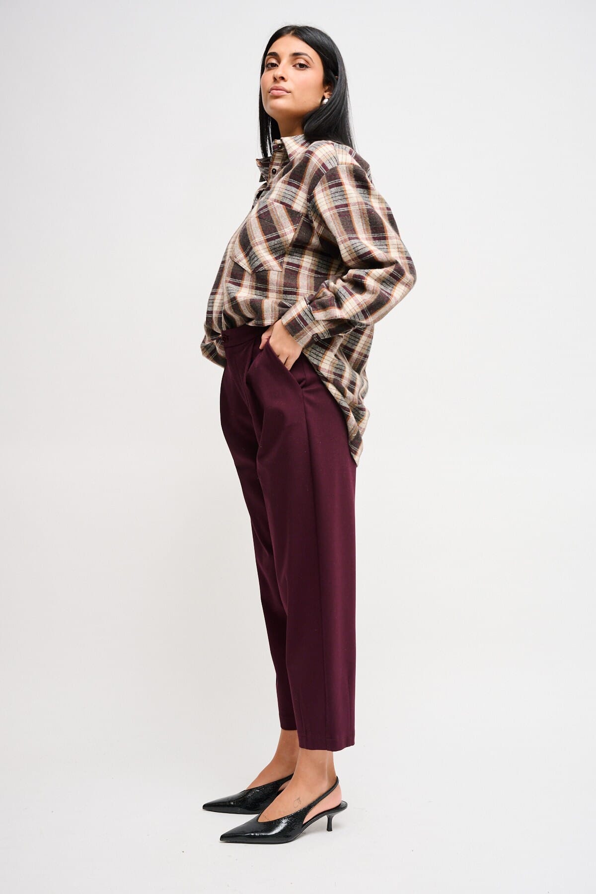 Pantaloni Barrel In Punto Milano Maryley