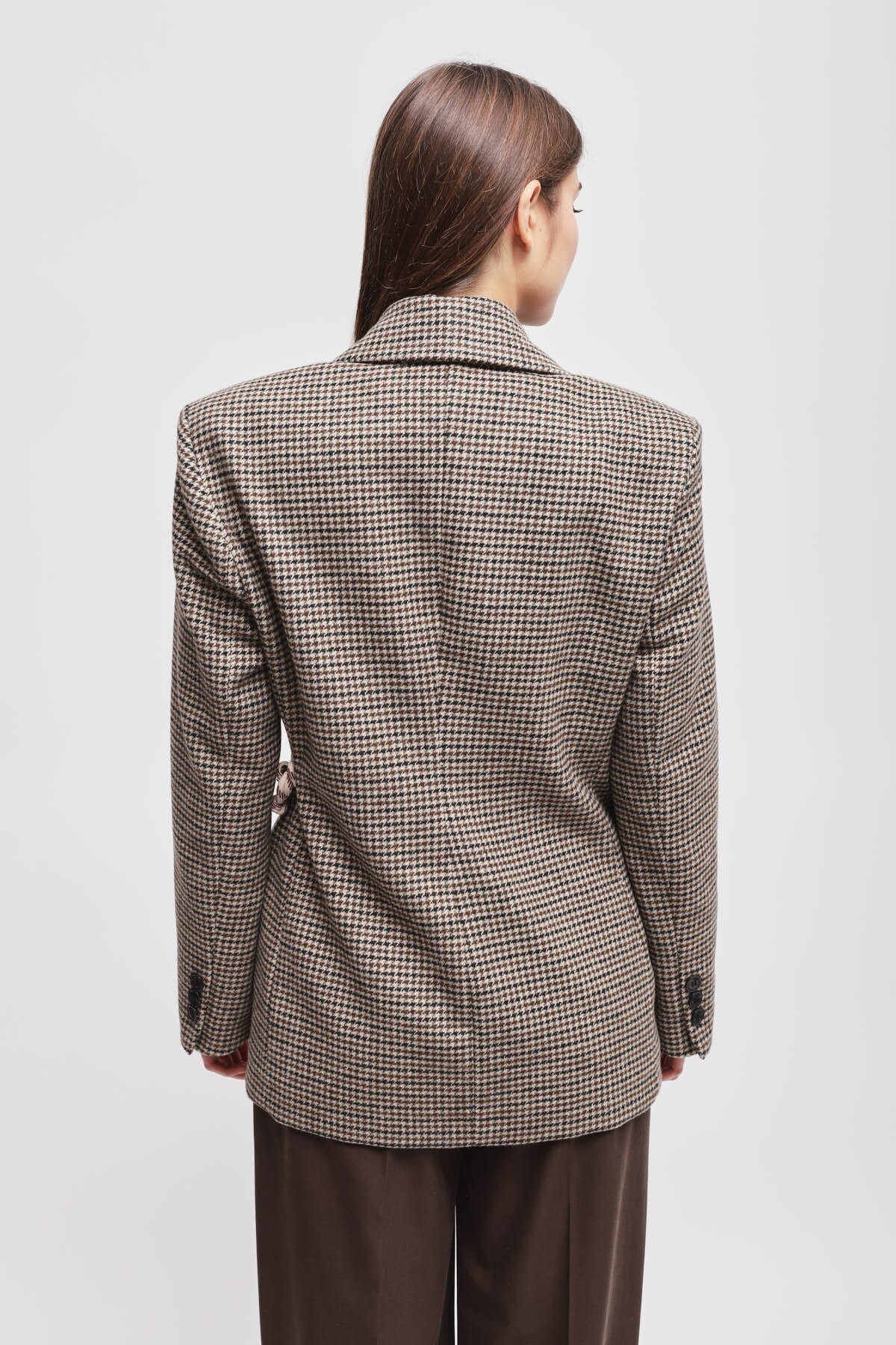 Pied De Poule Jacket With Maryley Strap