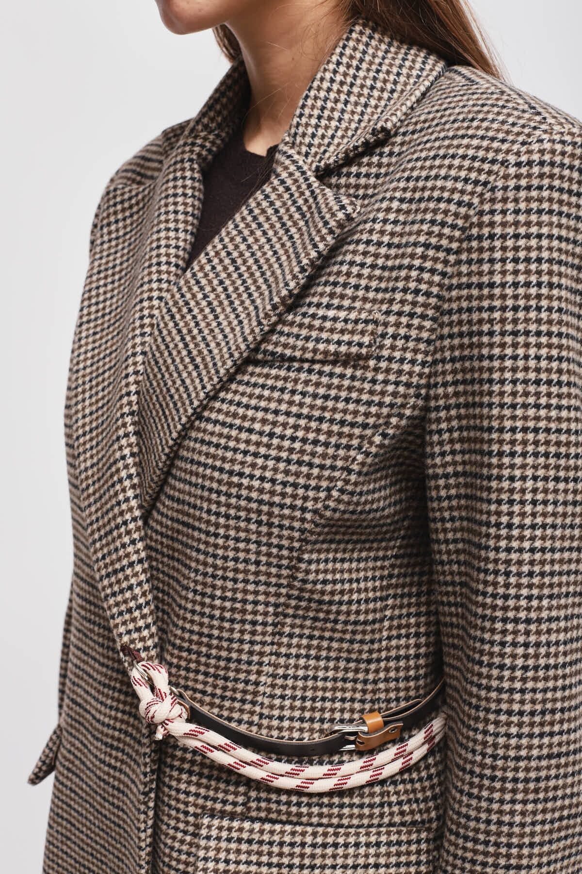 Pied De Poule Jacket With Maryley Strap