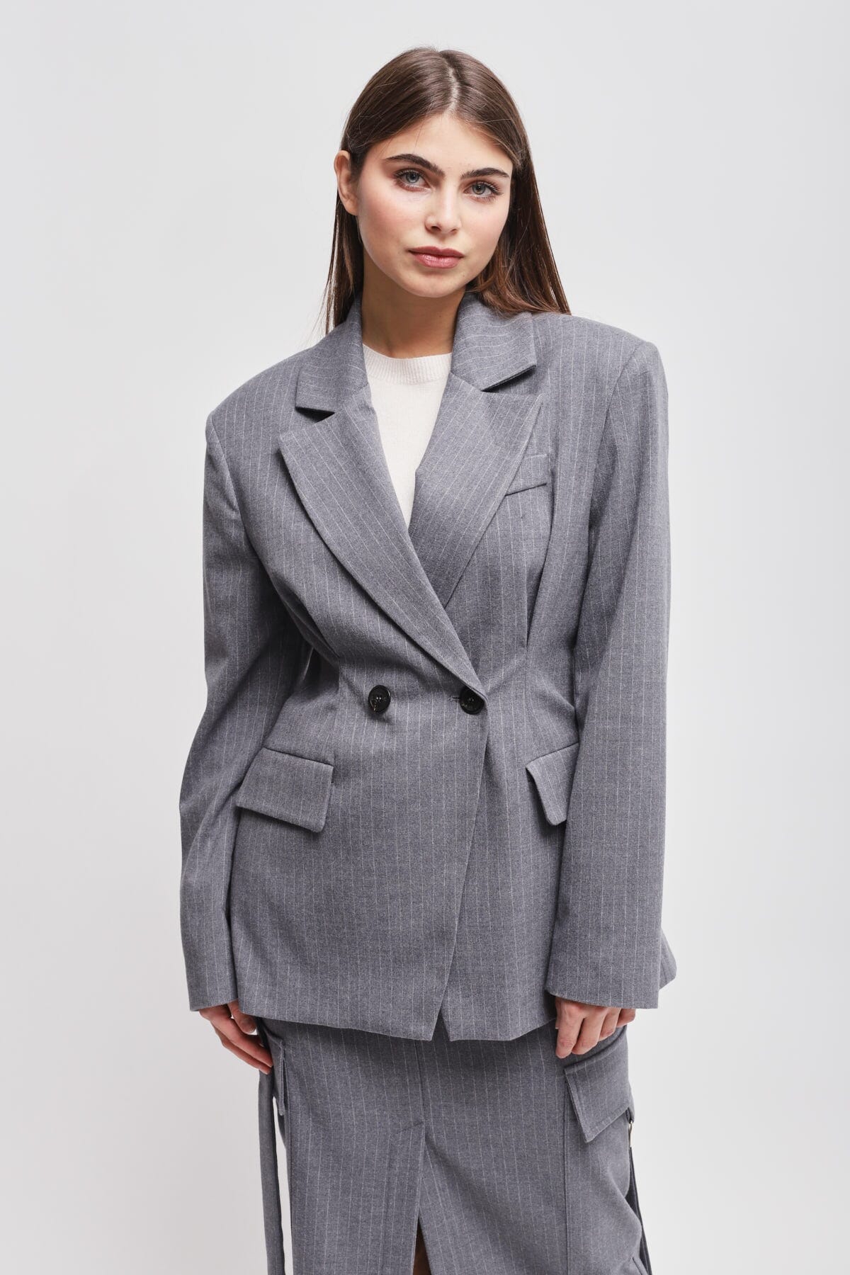 Maryley - Veste à pinces à double boutonnage