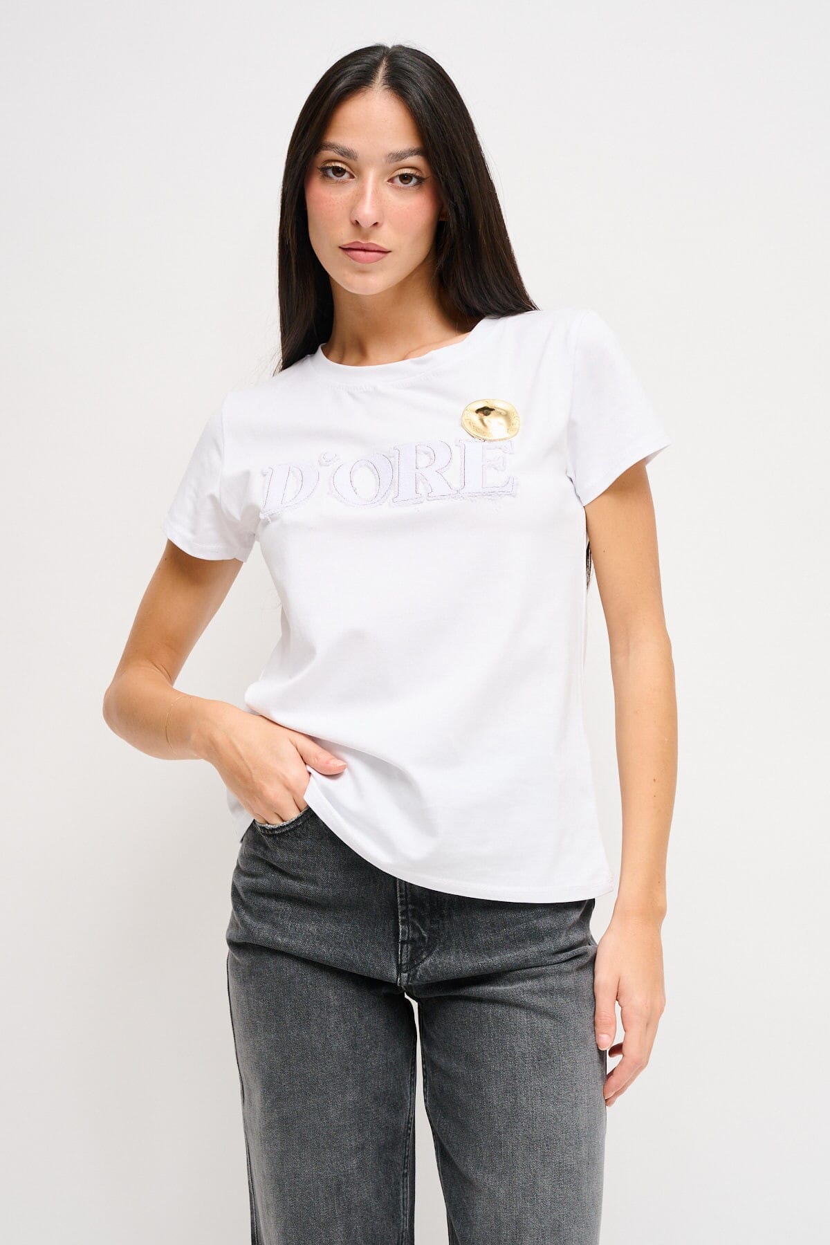 T-Shirt "D'oré" Con Spilla Maryley