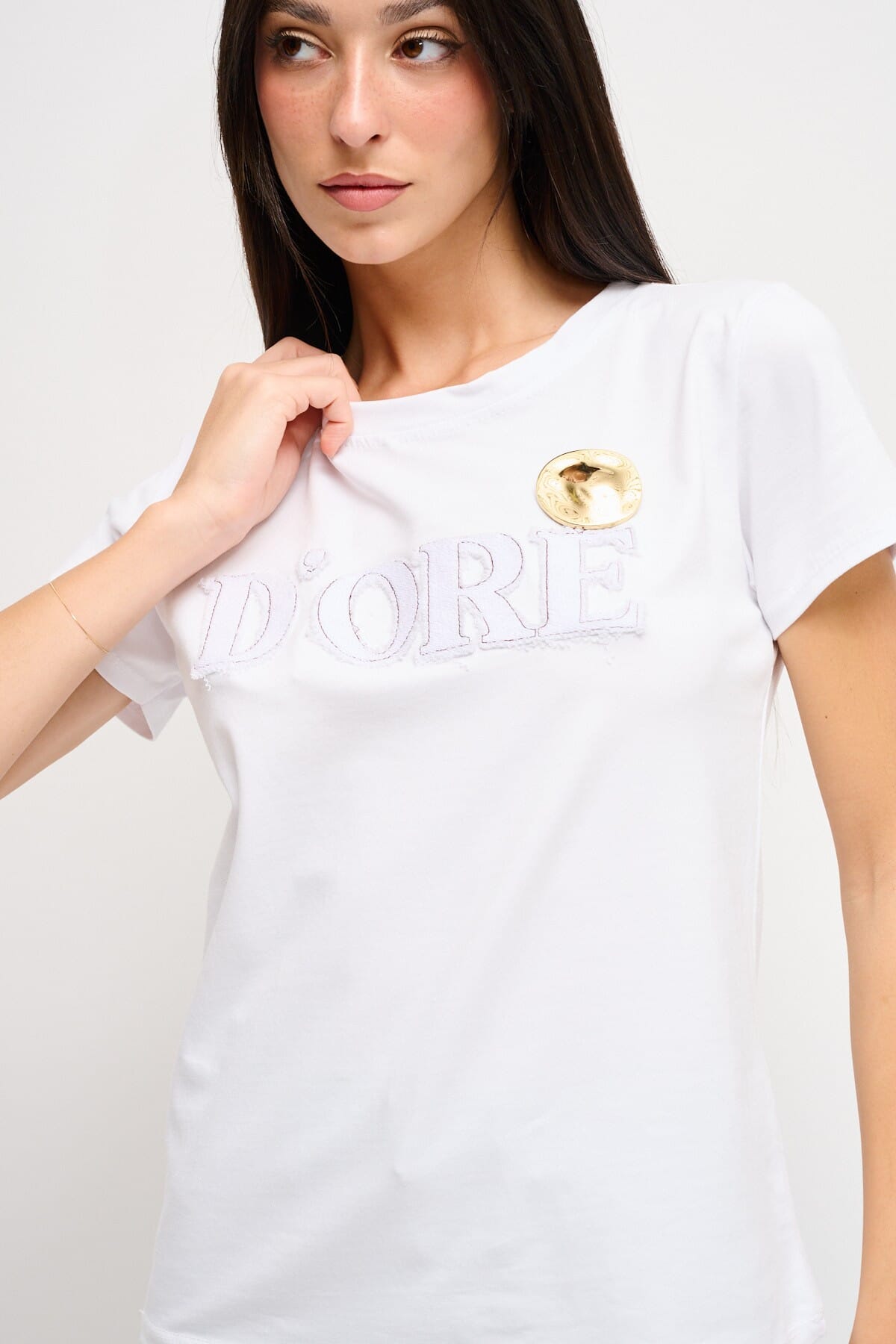 T-Shirt "D'oré" Con Spilla Maryley