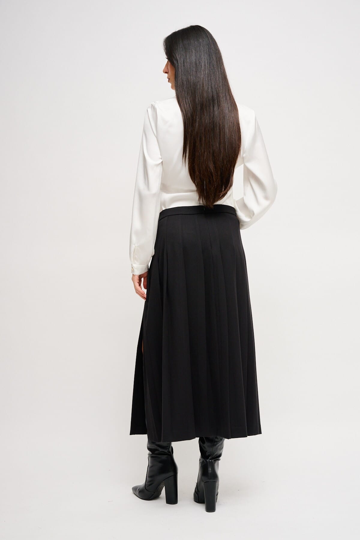 Gonna Lunga A Pieghe Larghe Con Spacco Maryley