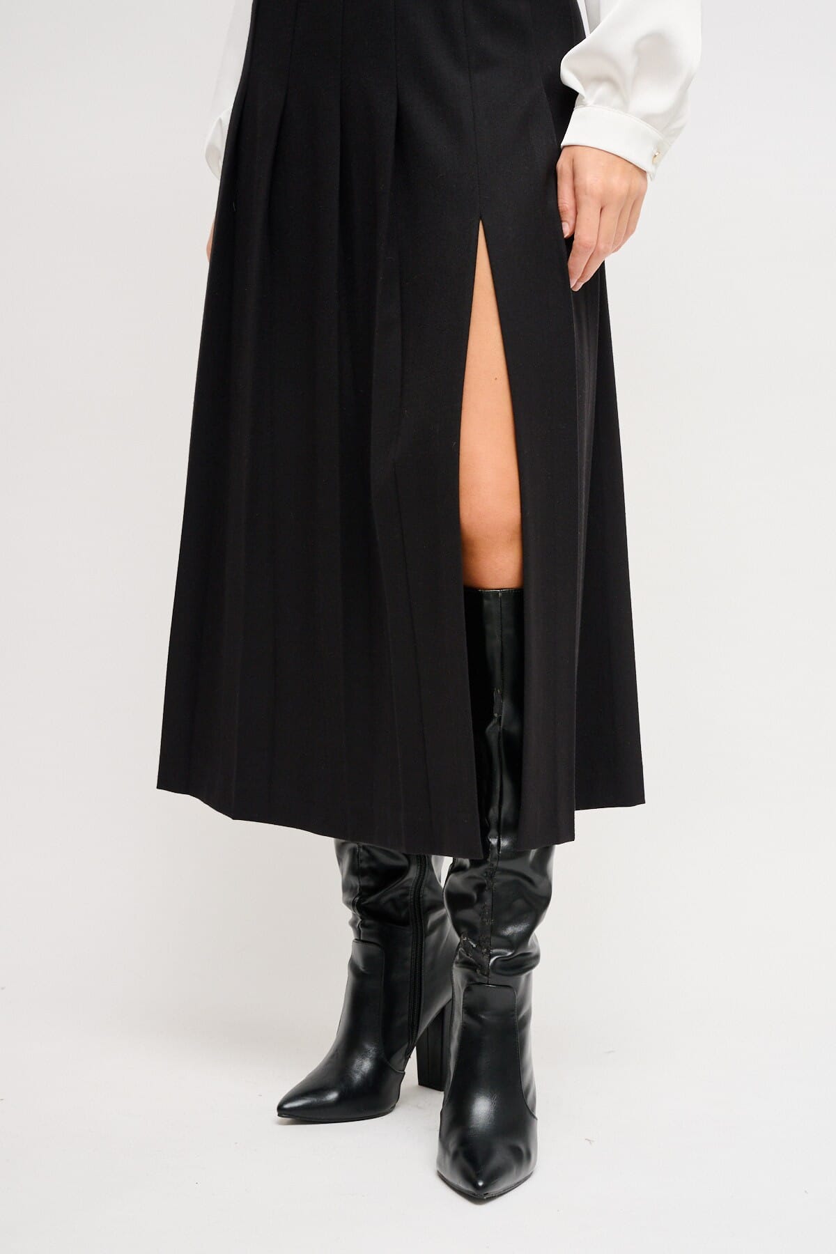 Gonna Lunga A Pieghe Larghe Con Spacco Maryley