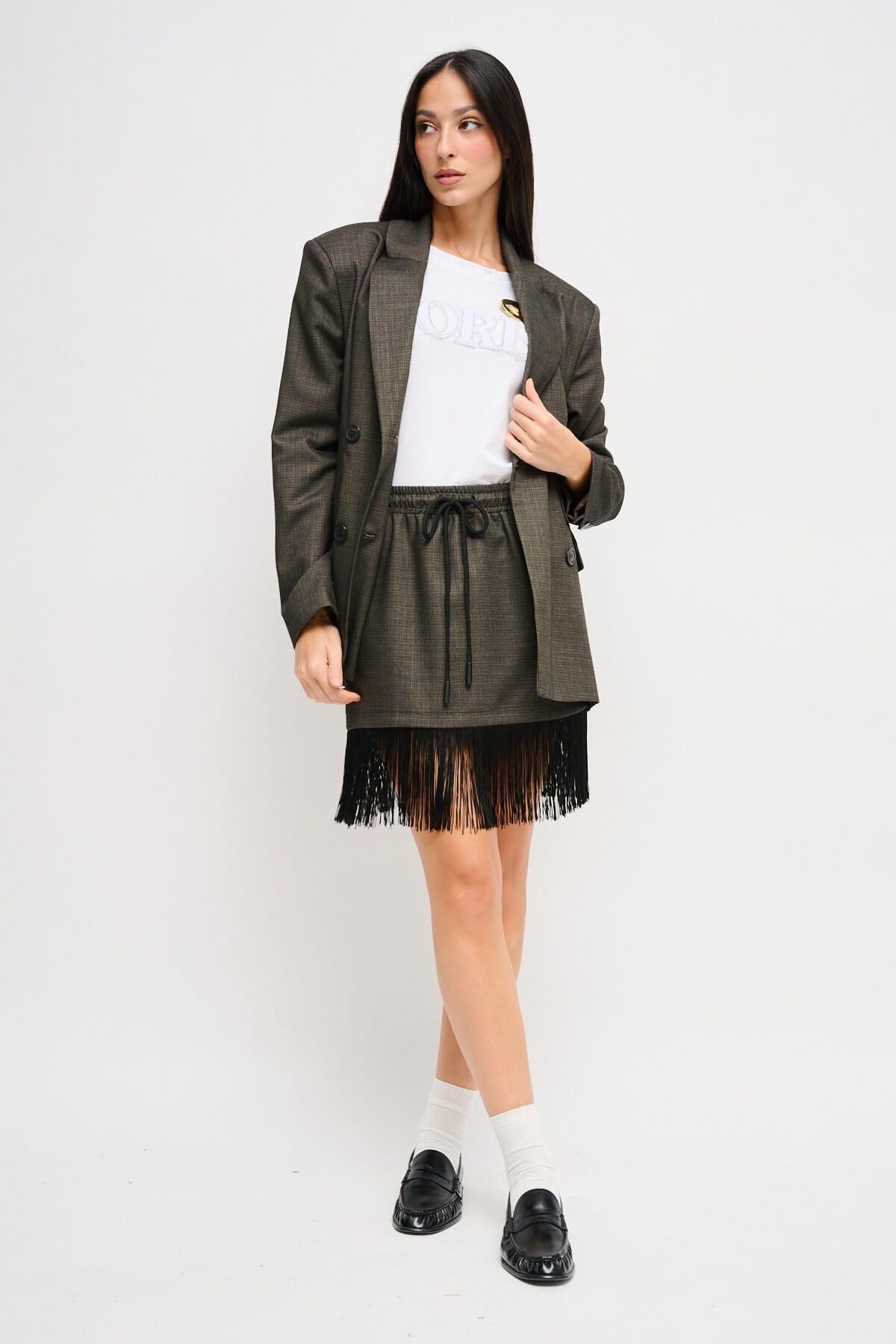 Minigonna Con Coilisse E Frange Maryley