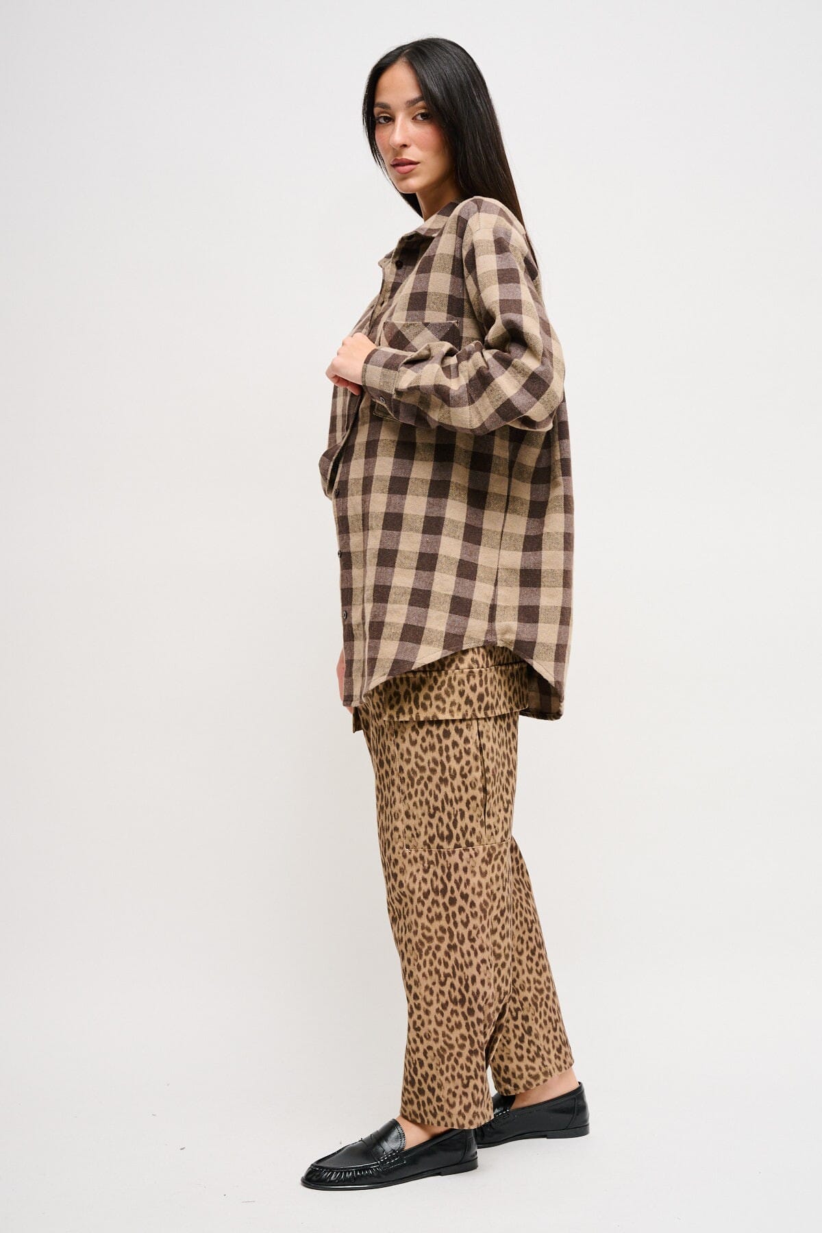 Pantaloni Leopardati Con Doppia Cintura Maryley