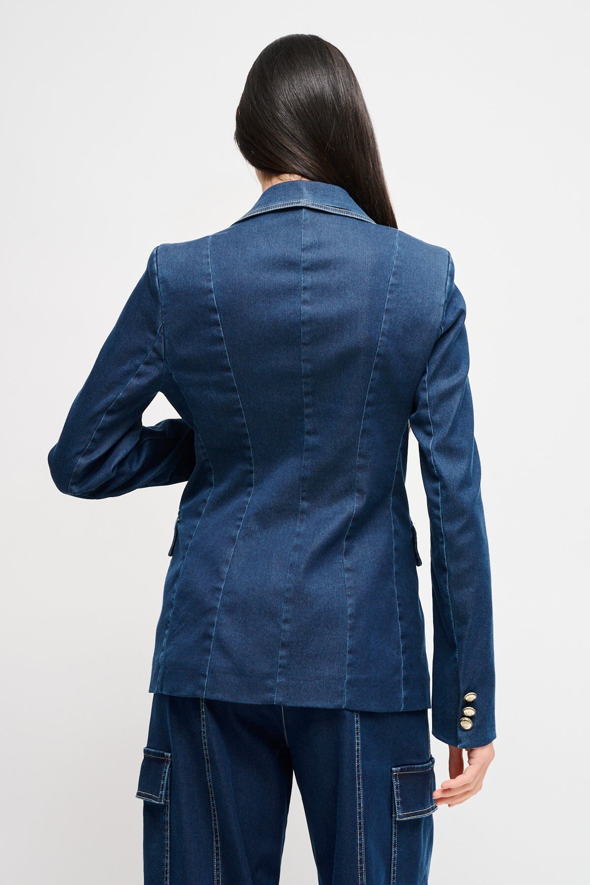 Maryley Denim Veste à double boutonnage