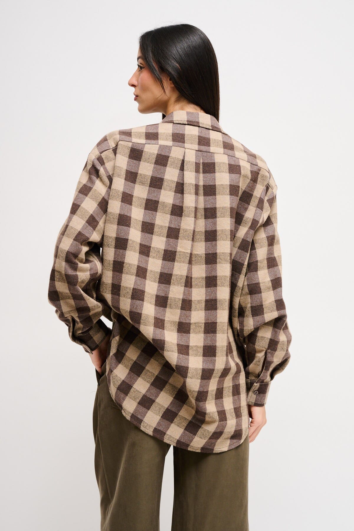 Maryley - Chemise longue à carreaux