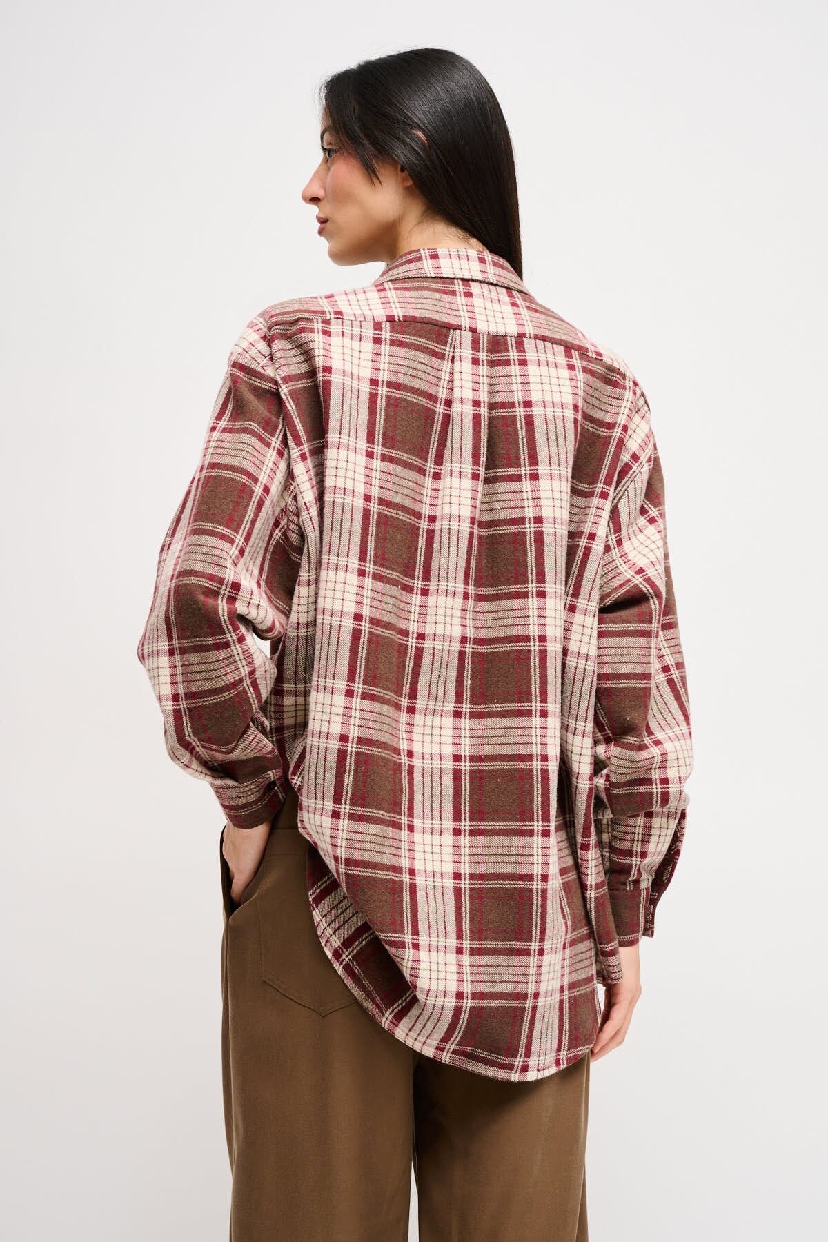 Maryley - Chemise longue à carreaux