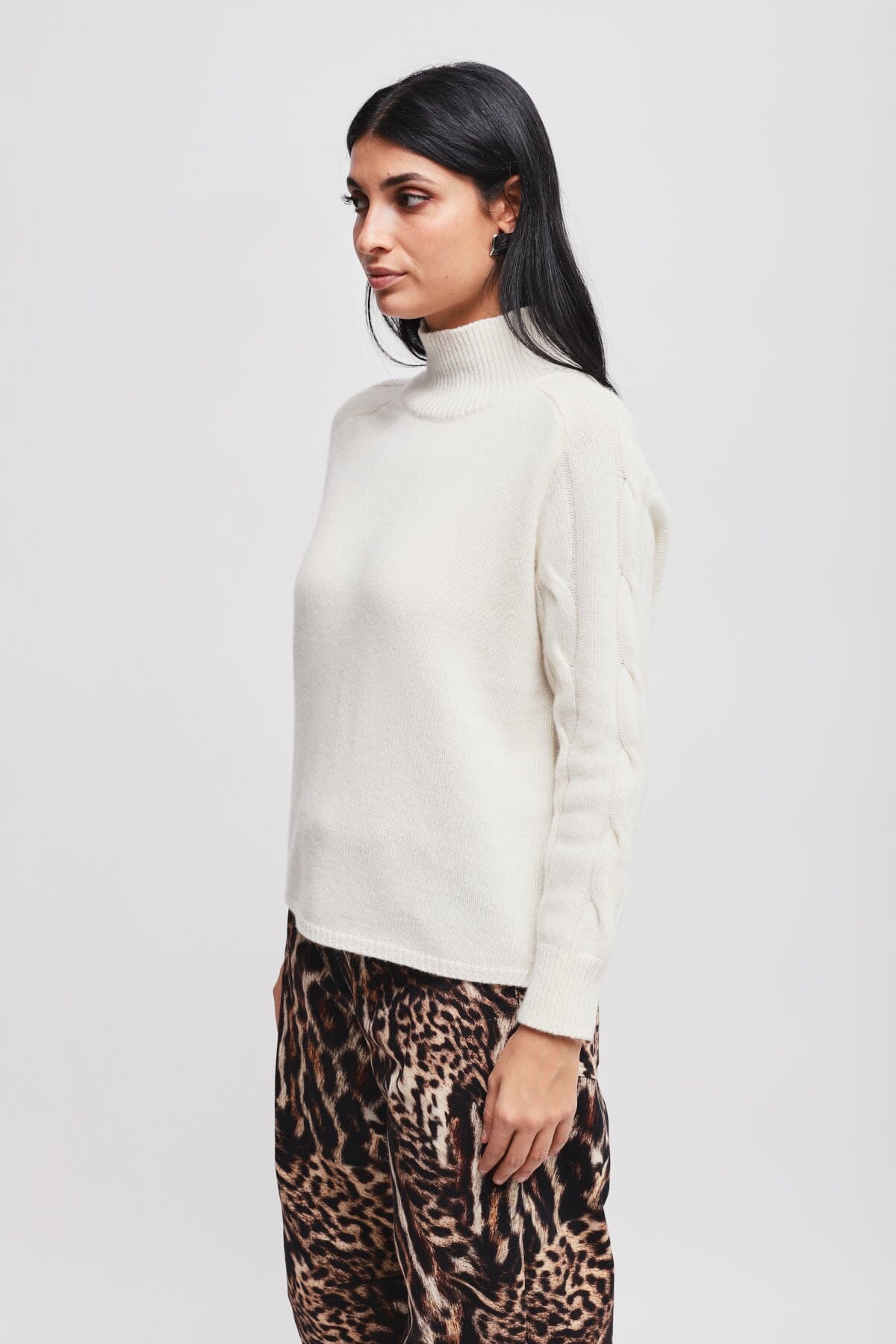 Maryley Back - Pull à col volcan tressé