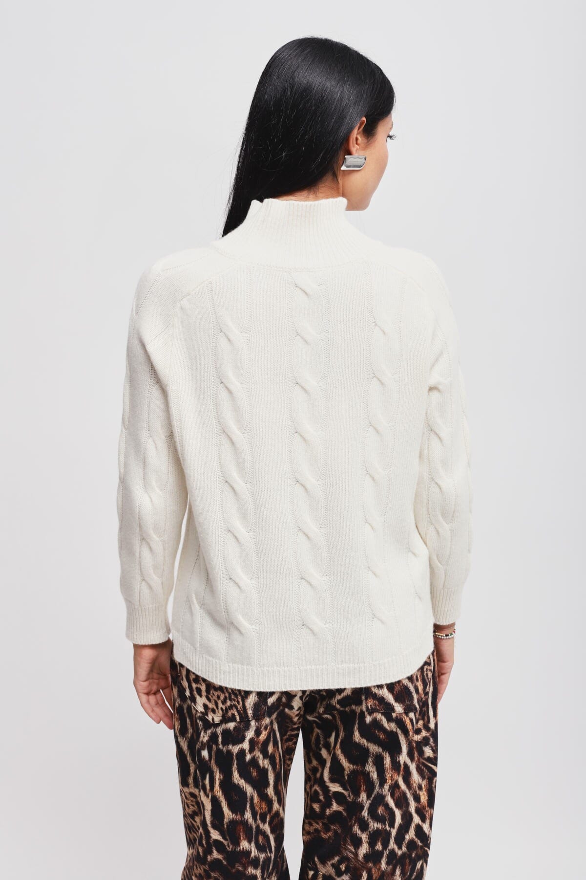 Maryley Back - Pull à col volcan tressé