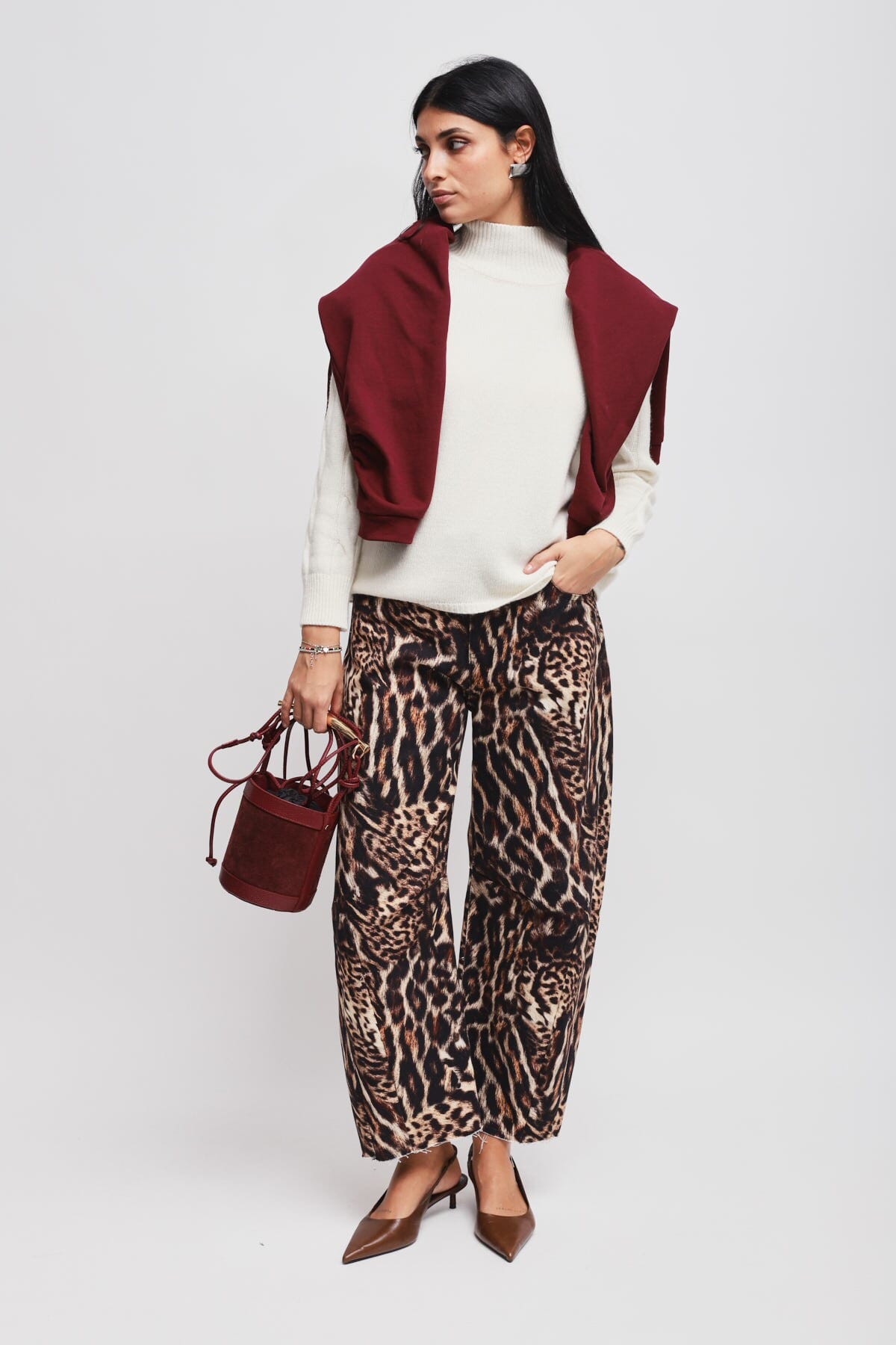 Maryley Back - Pull à col volcan tressé