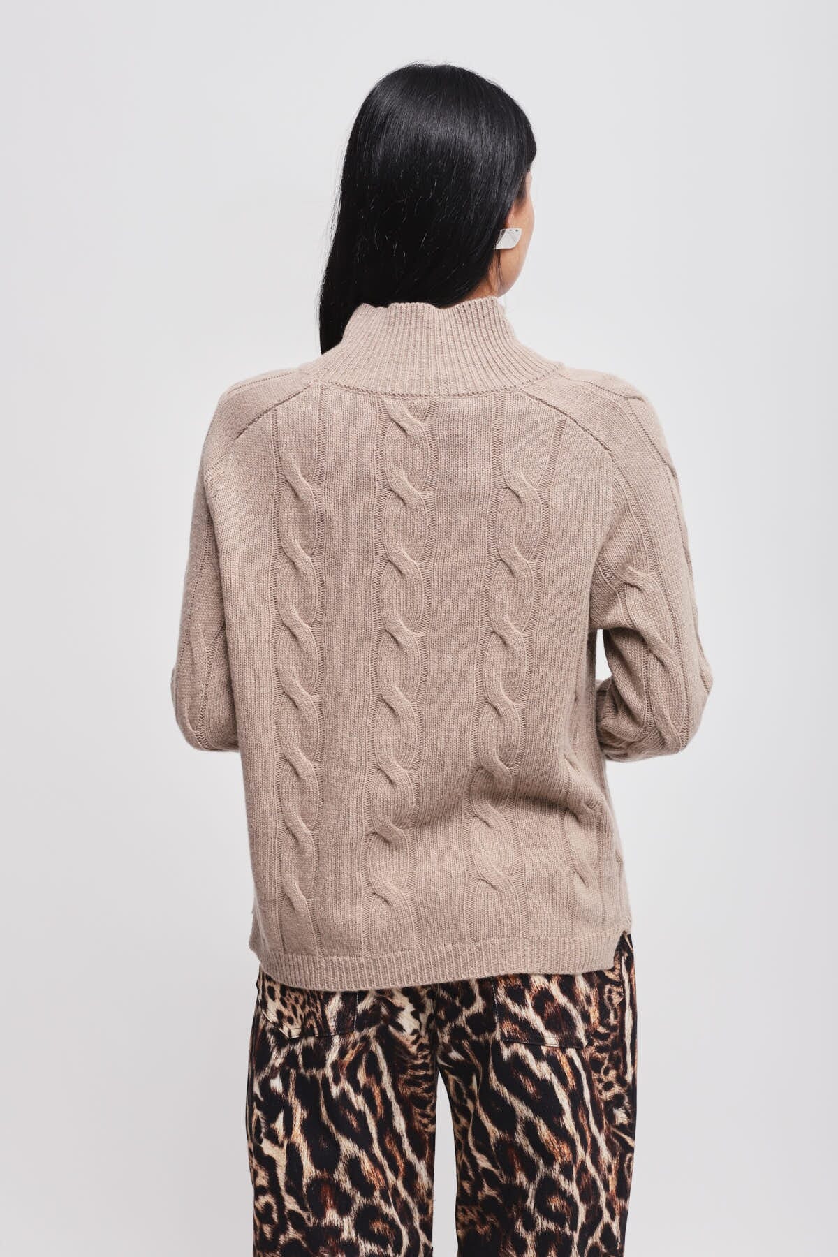 Maryley Back - Pull à col volcan tressé