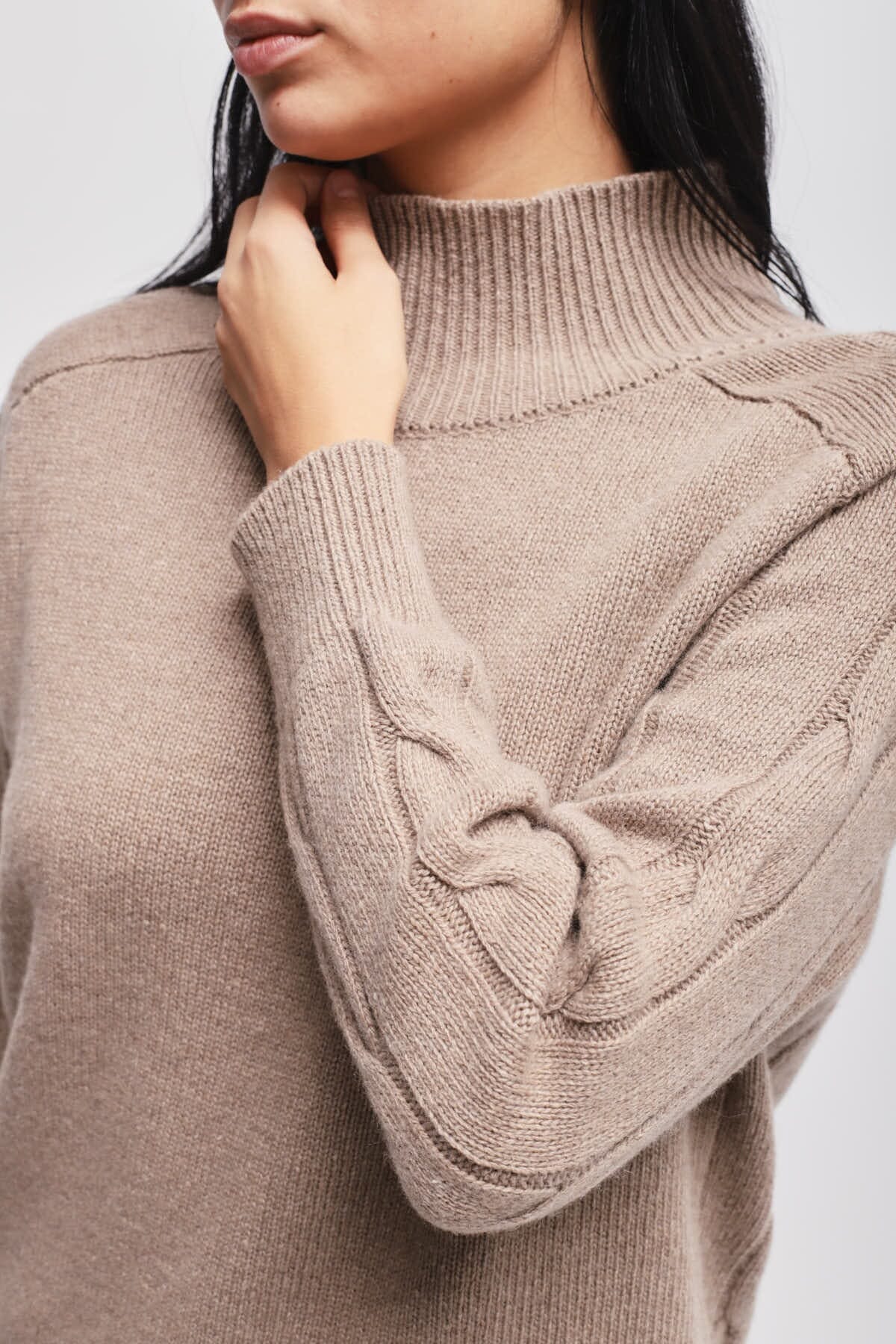 Maryley Back - Pull à col volcan tressé