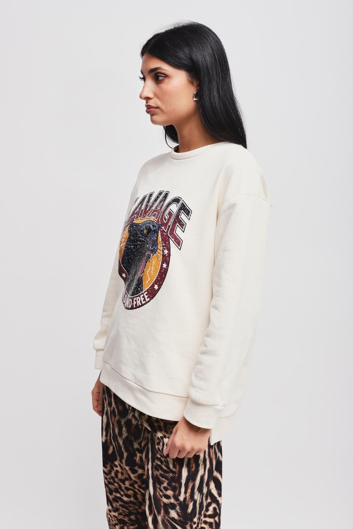 Sweatshirt en coton avec imprimé Maryley