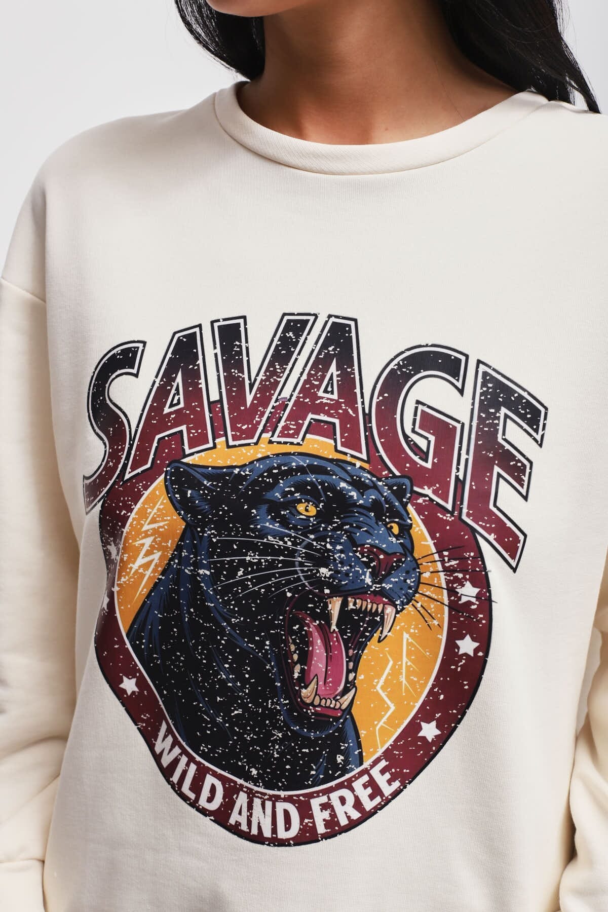 Sweatshirt en coton avec imprimé Maryley