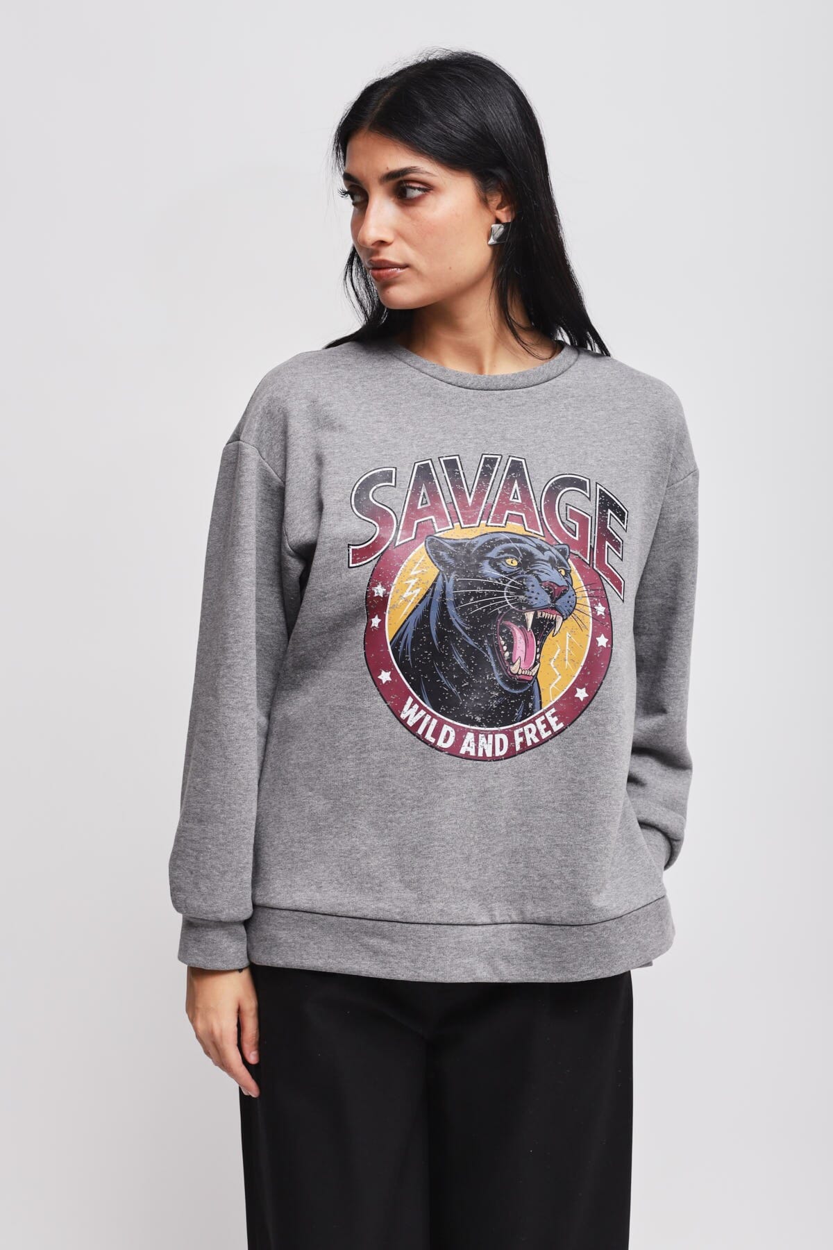 Sweatshirt en coton avec imprimé Maryley