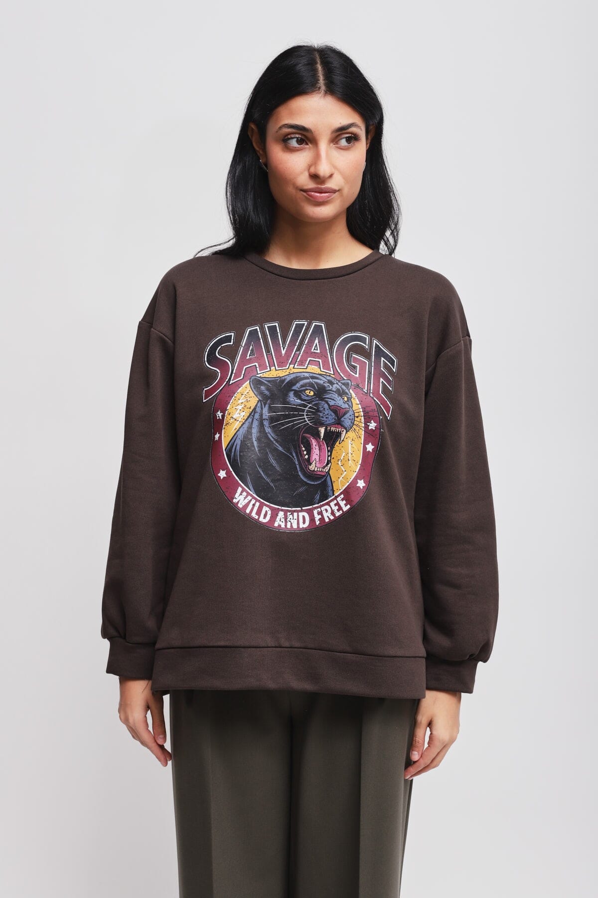 Sweatshirt en coton avec imprimé Maryley