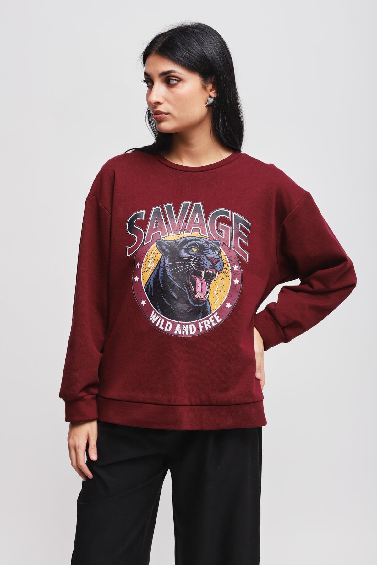 Sweatshirt en coton avec imprimé Maryley