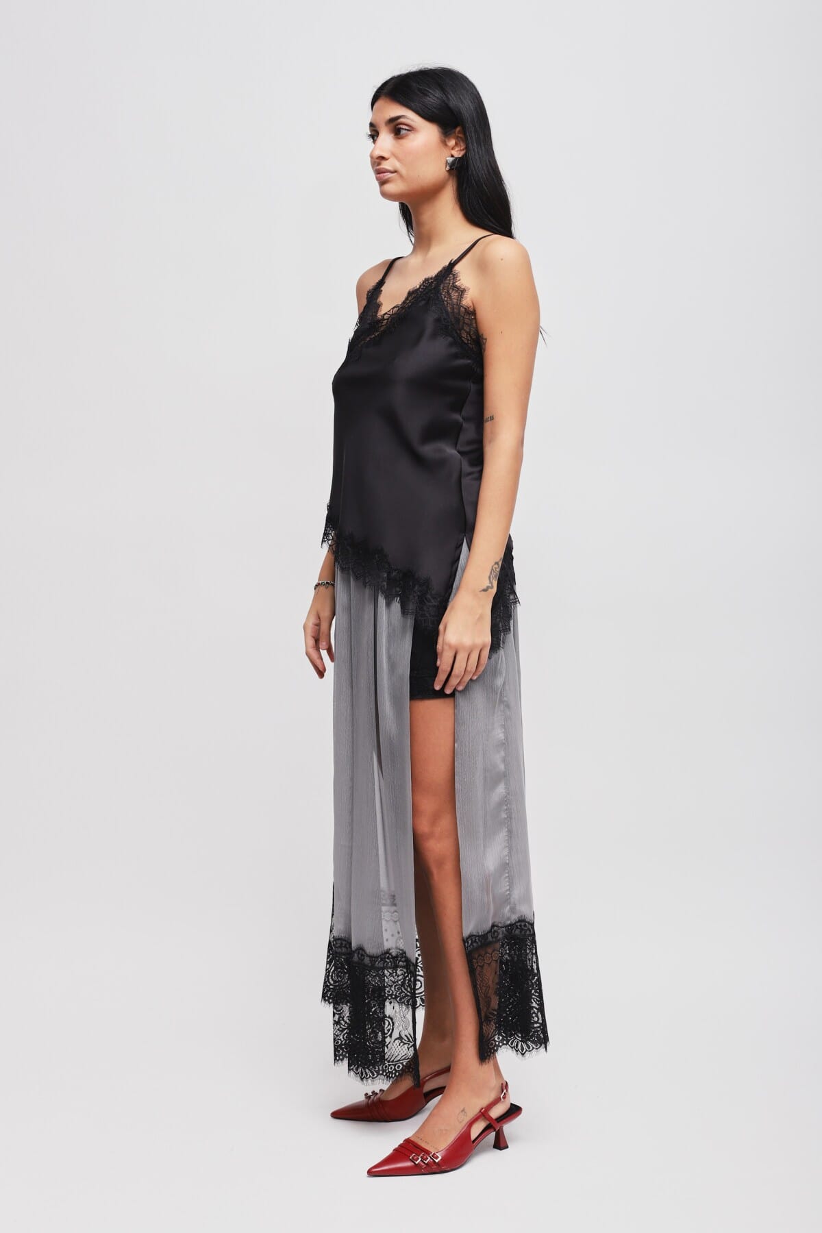 Gonna Lunga Con Spacco E Inserto In Pizzo Maryley