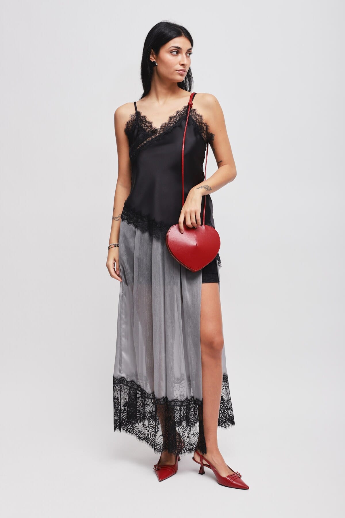 Gonna Lunga Con Spacco E Inserto In Pizzo Maryley