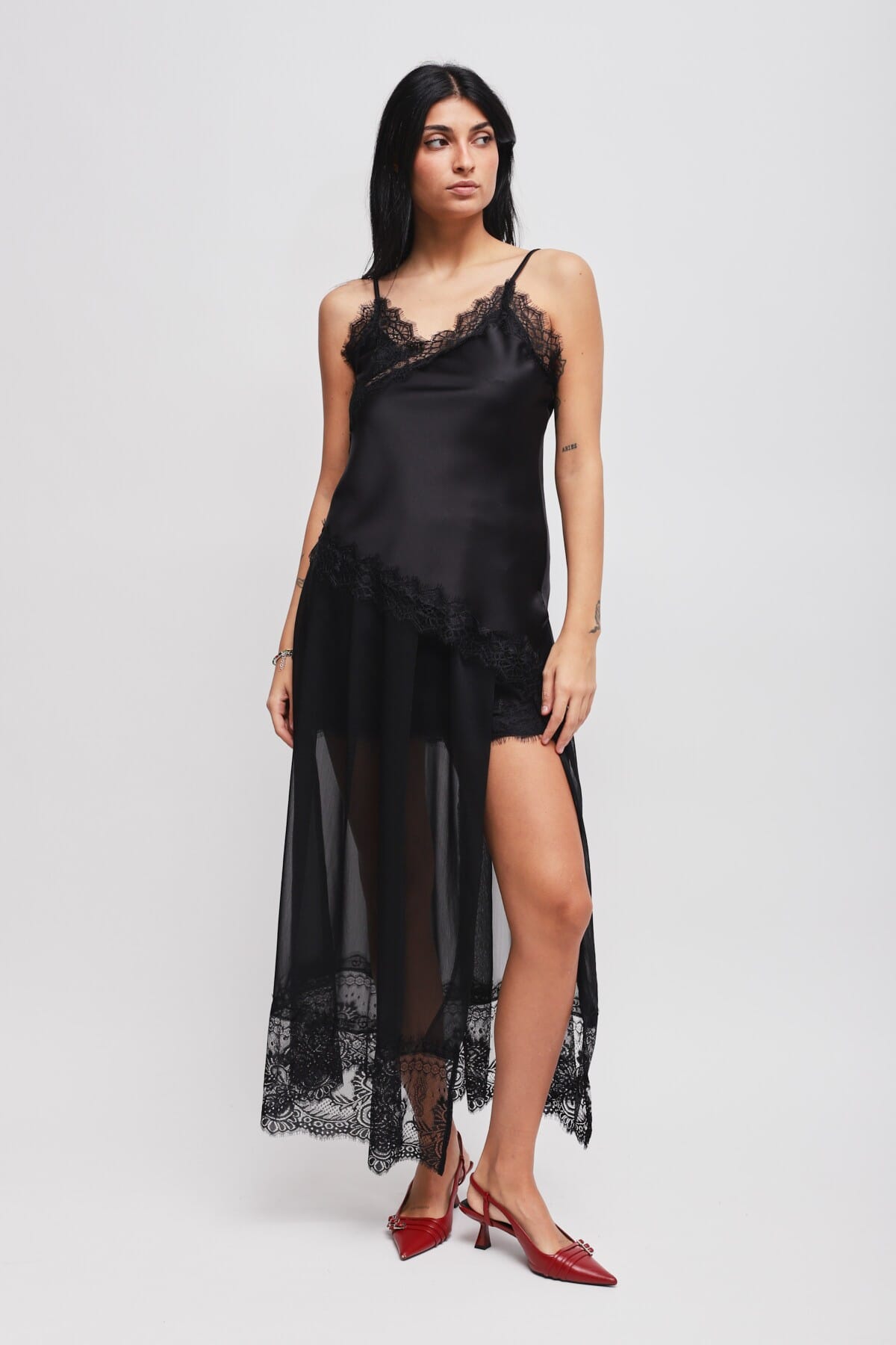 Gonna Lunga Con Spacco E Inserto In Pizzo Maryley